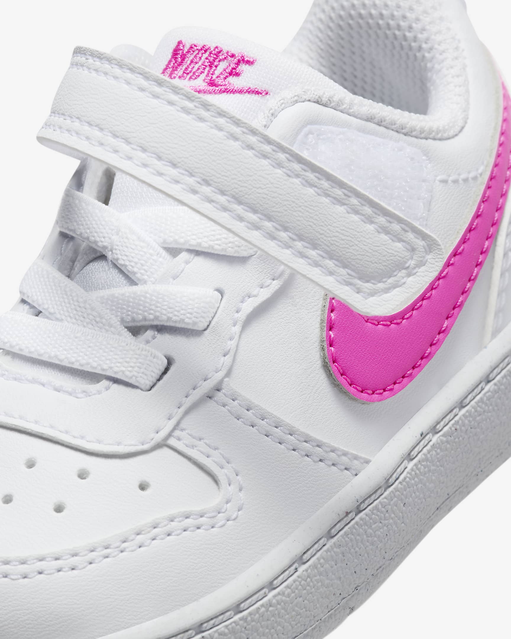 Nike Court Borough Low Recraft Baby/Toddler Shoes - White/Laser Fuchsia