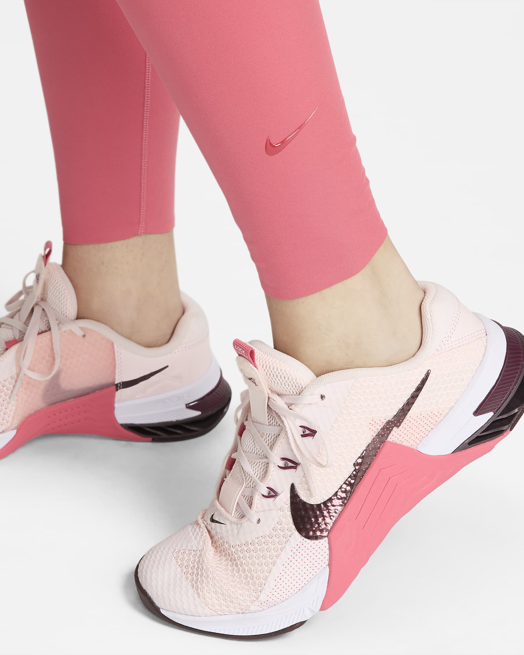 Nike One Luxe Women's Mid-Rise 7/8 Leggings - Archaeo Pink/Clear