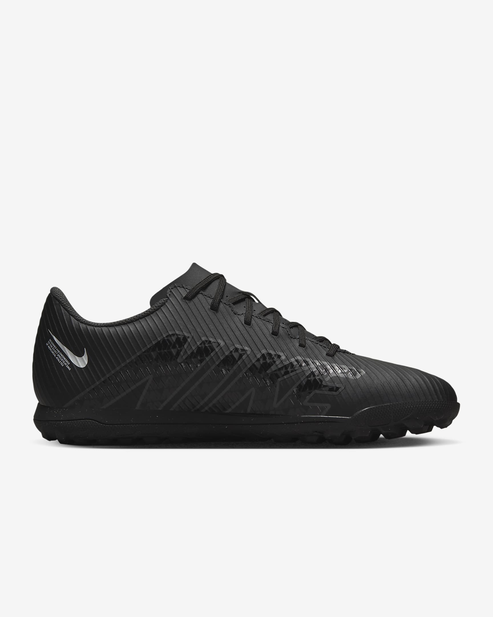 Nike Mercurial Vapor 15 Club Turf Low-Top Football Shoes - Black/Summit White/Volt/Dark Smoke Grey