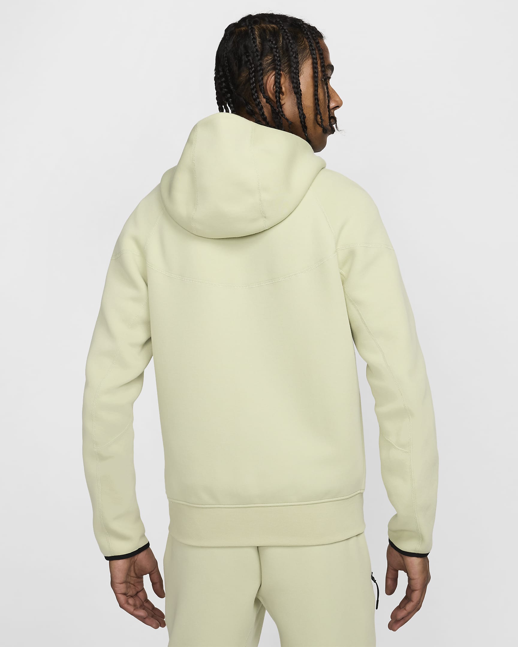 Huvtröja med hel dragkedja Nike Sportswear Tech Fleece Windrunner för män - Olive Aura/Svart