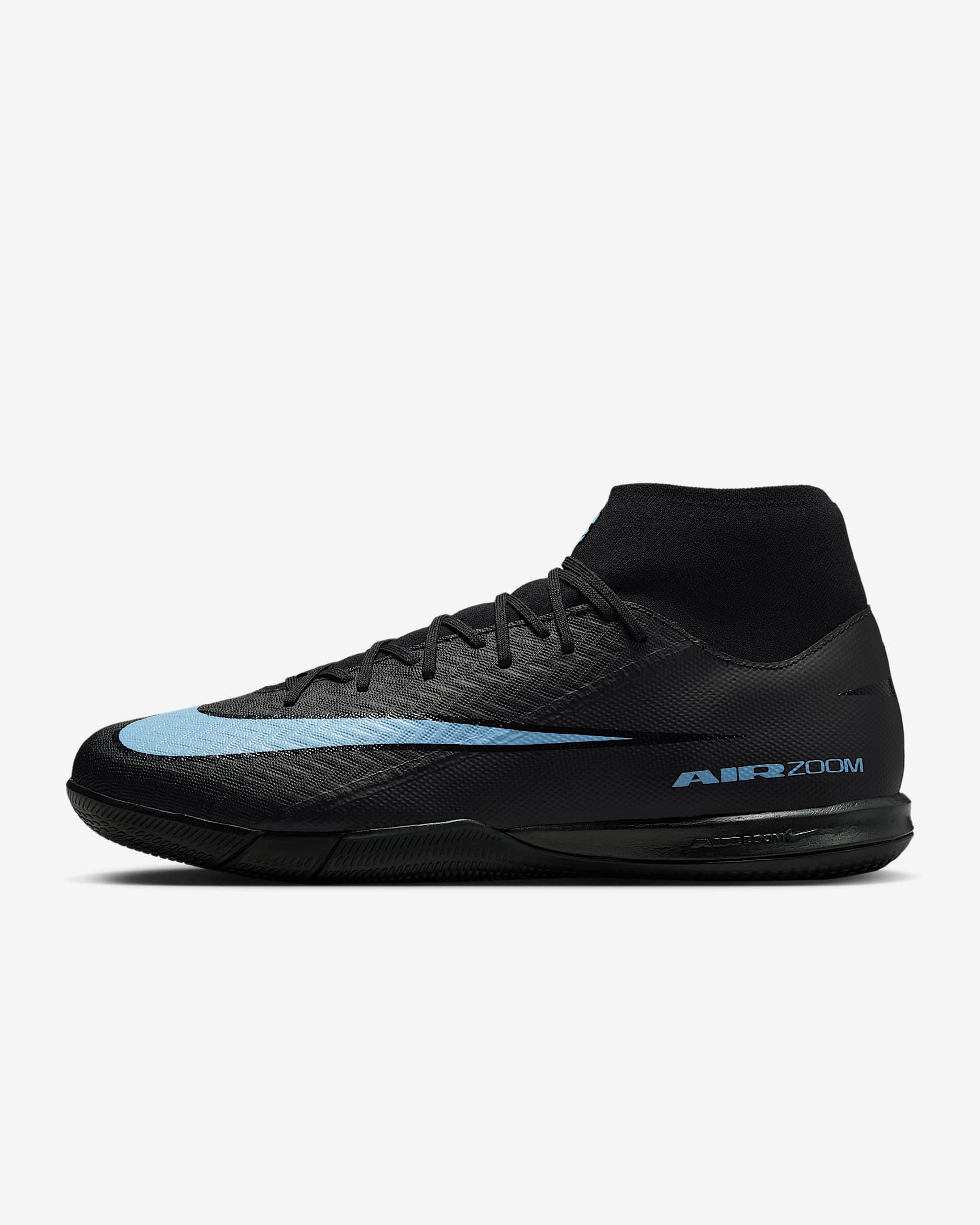 Nike Mercurial Superfly 10 Academy IC High-Top Soccer Shoes - Black/Ice Blue