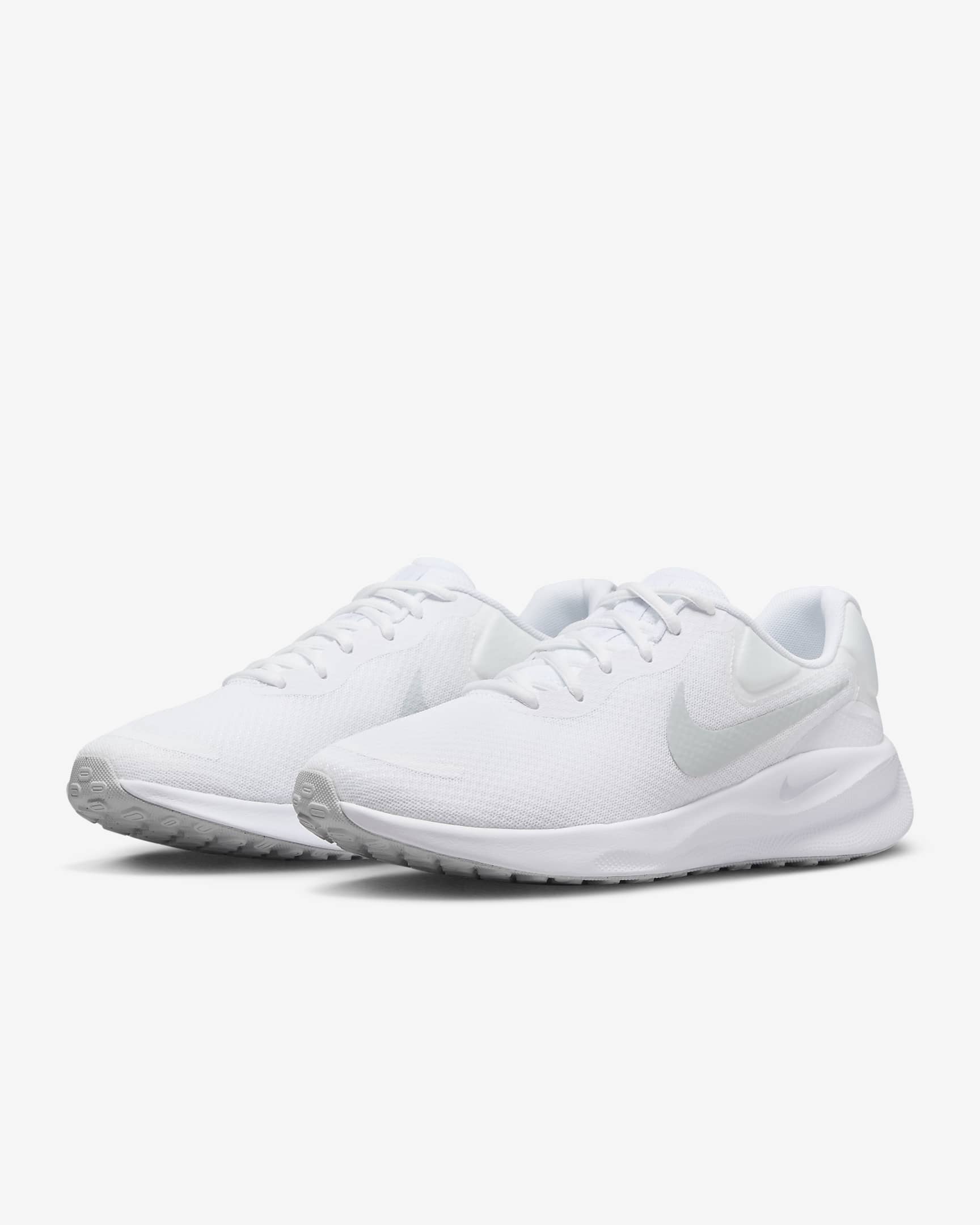 Nike Revolution 7 hardloopschoenen voor heren (straat) - Wit/Wit/Pure Platinum