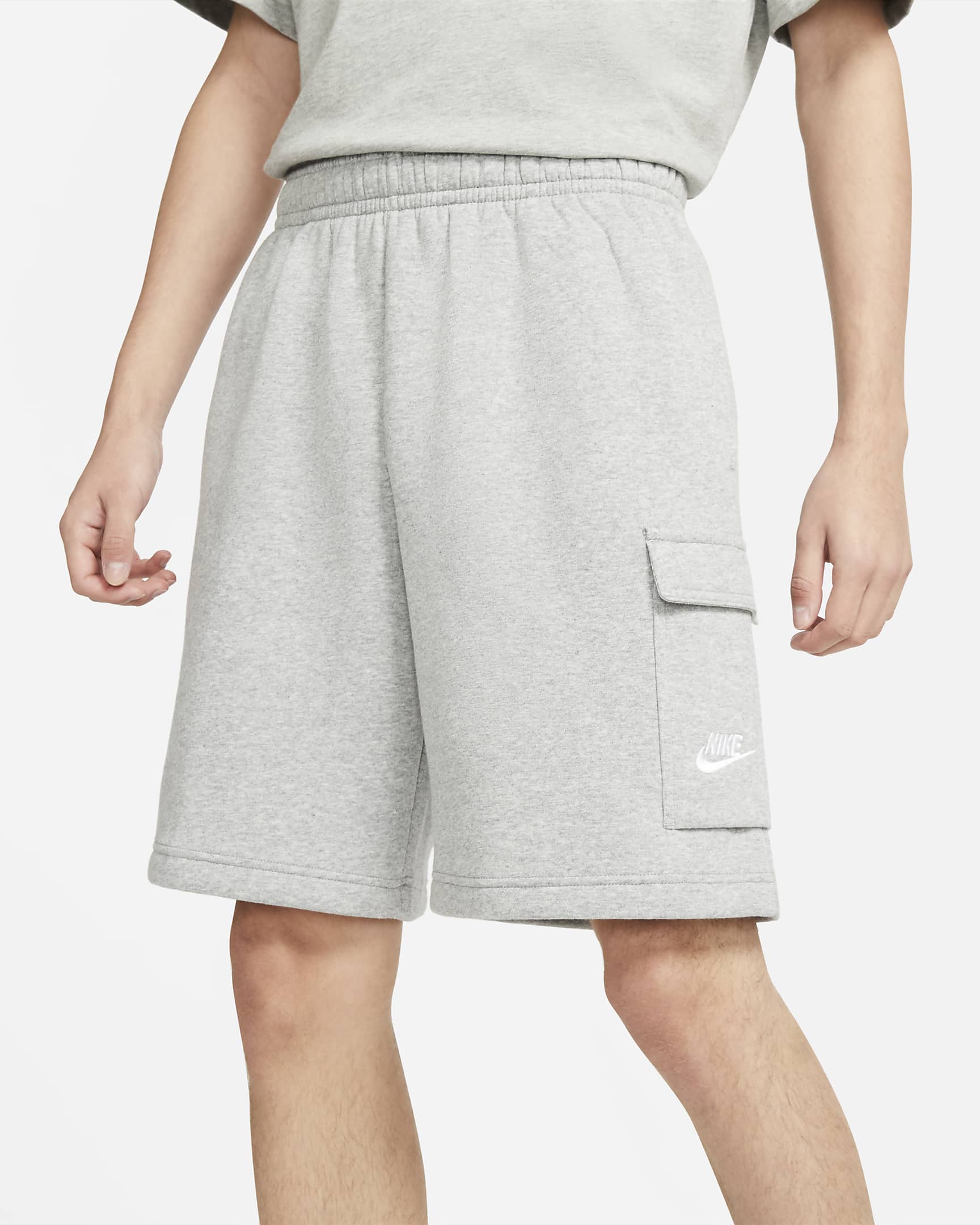 Nike Sportswear Club cargohorts til herre - Dark Grey Heather/Matte Silver/Hvit