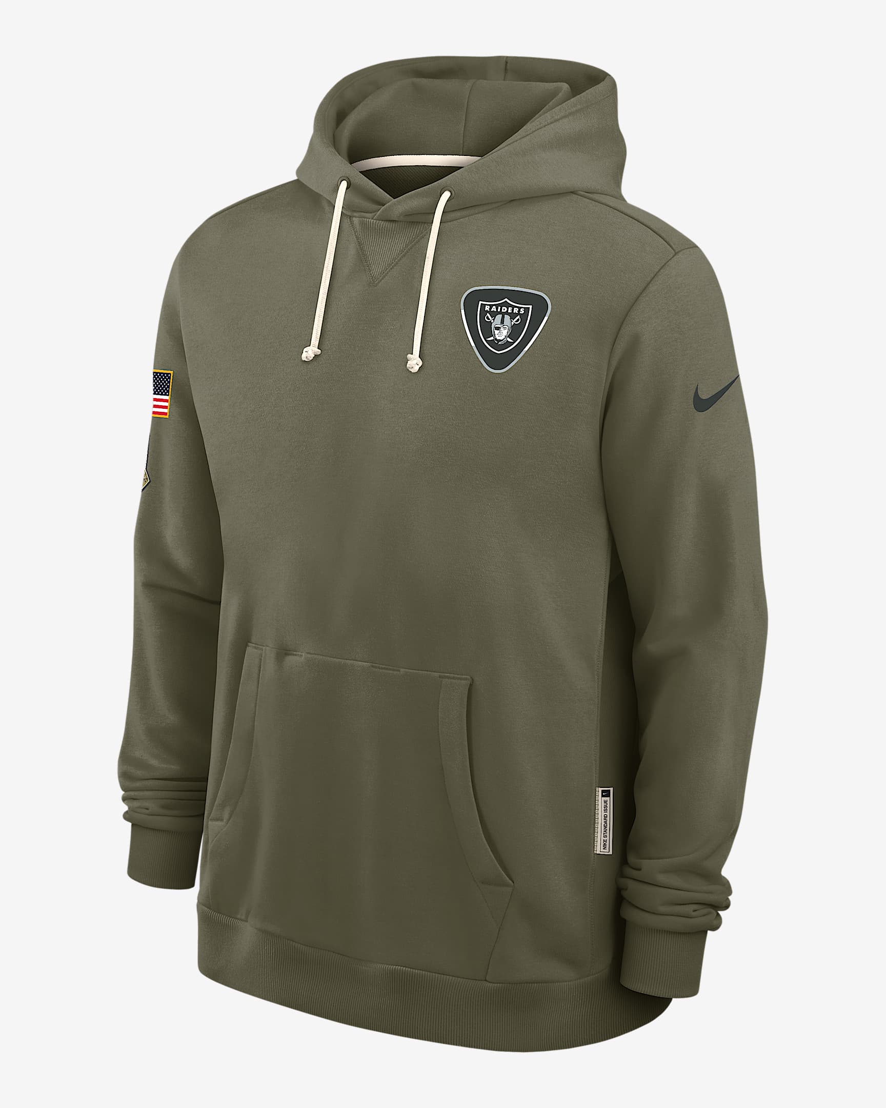 Las Vegas Raiders Salute to Service Sideline Dominant Force Men's Nike Dri-FIT NFL Pullover Hoodie - Medium Olive
