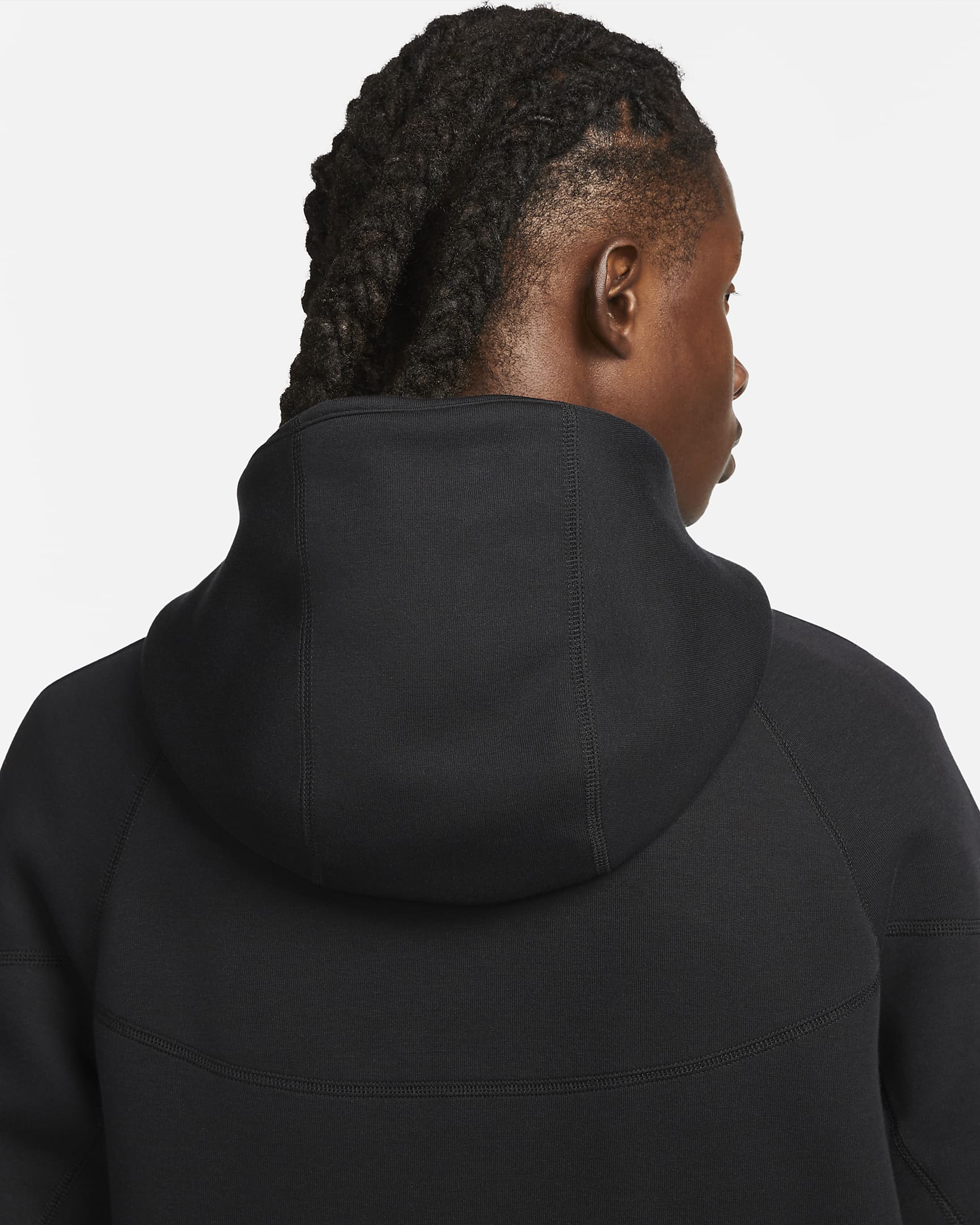 Huvtröja med hel dragkedja Nike Sportswear Tech Fleece Windrunner för män - Svart/Svart