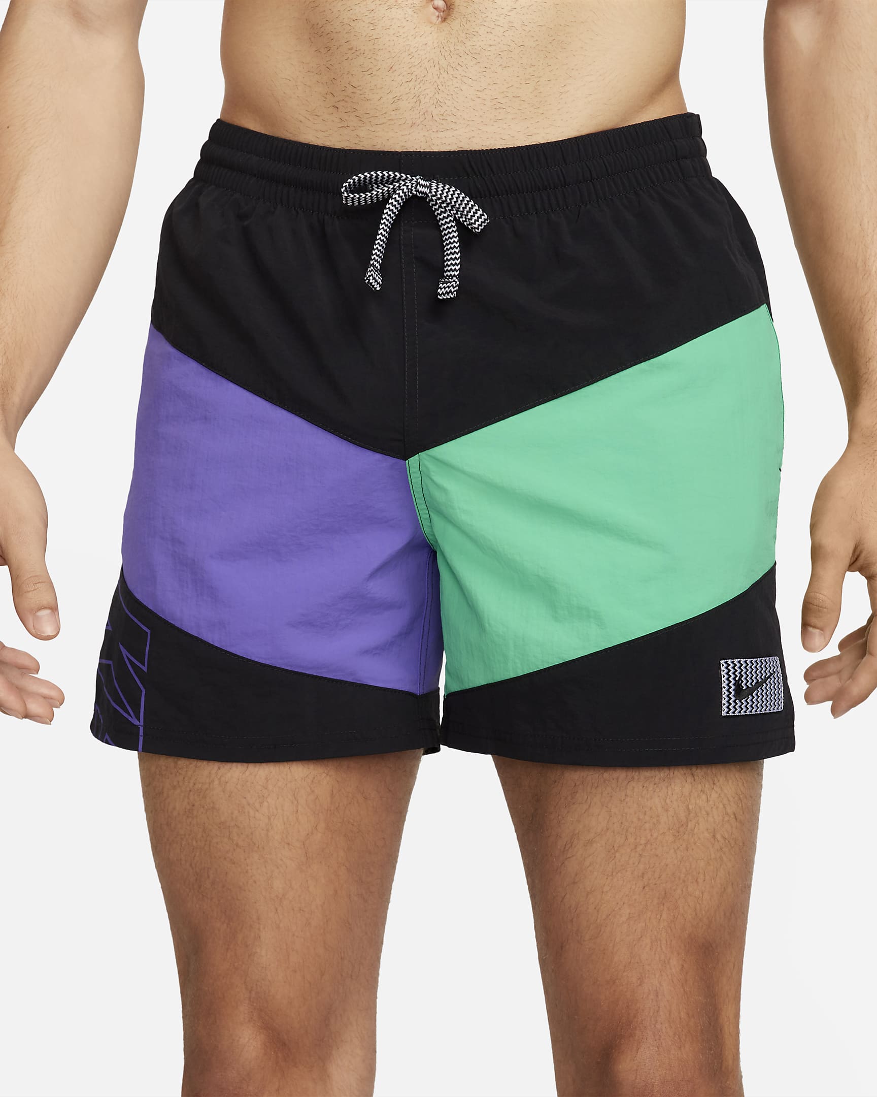 Nike Volley-Schwimmshorts für Herren (ca. 12,5 cm) - Schwarz/Action Grape/Electric Algae/Schwarz