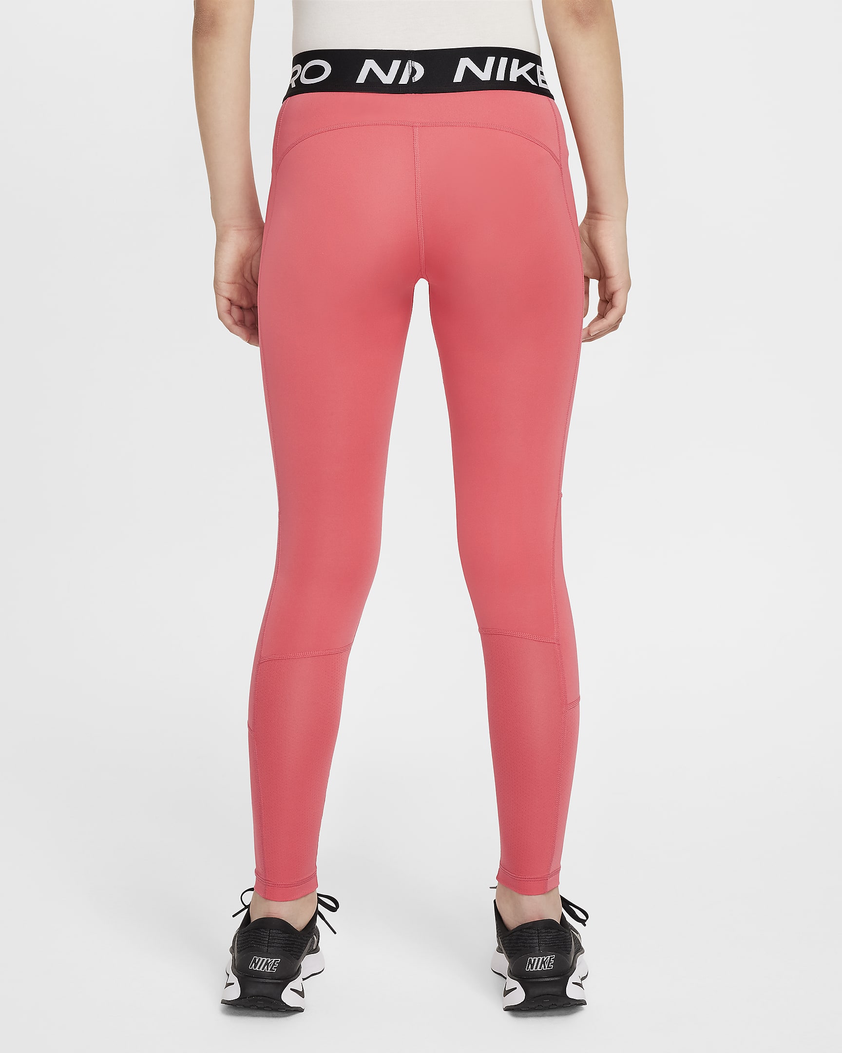 Nike Pro Dri-FIT Older Kids' (Girls') Leggings - Aster Pink/White