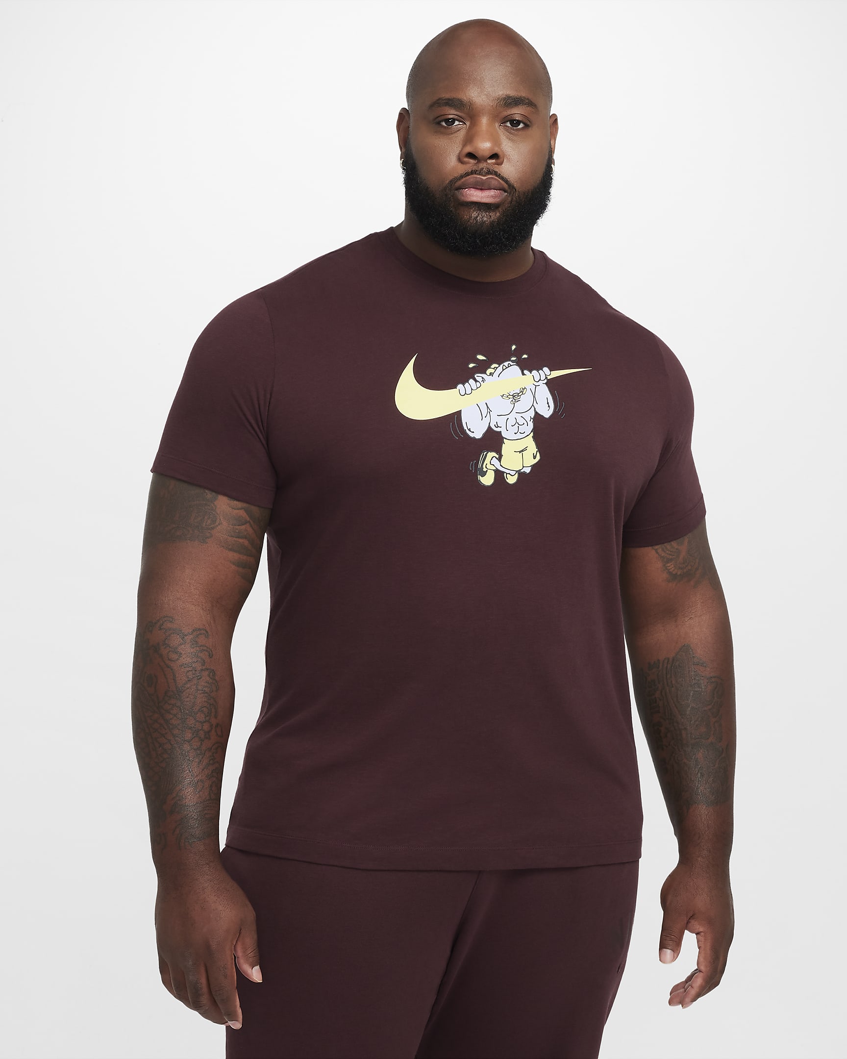 Nike Men's Dri-FIT Fitness T-Shirt - Burgundy Crush