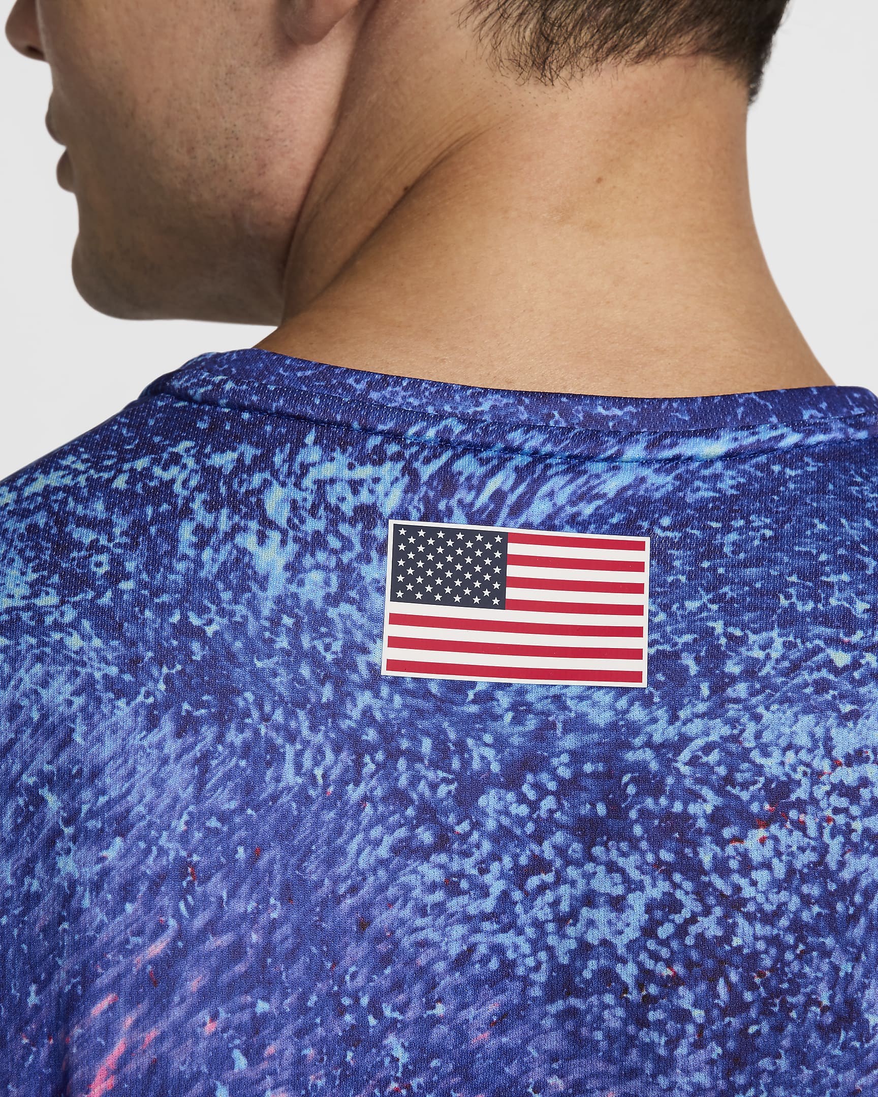 USA Miler Nike Dri-FIT rövid ujjú férfi futófelső - Bright Crimson/Old Royal/Fehér