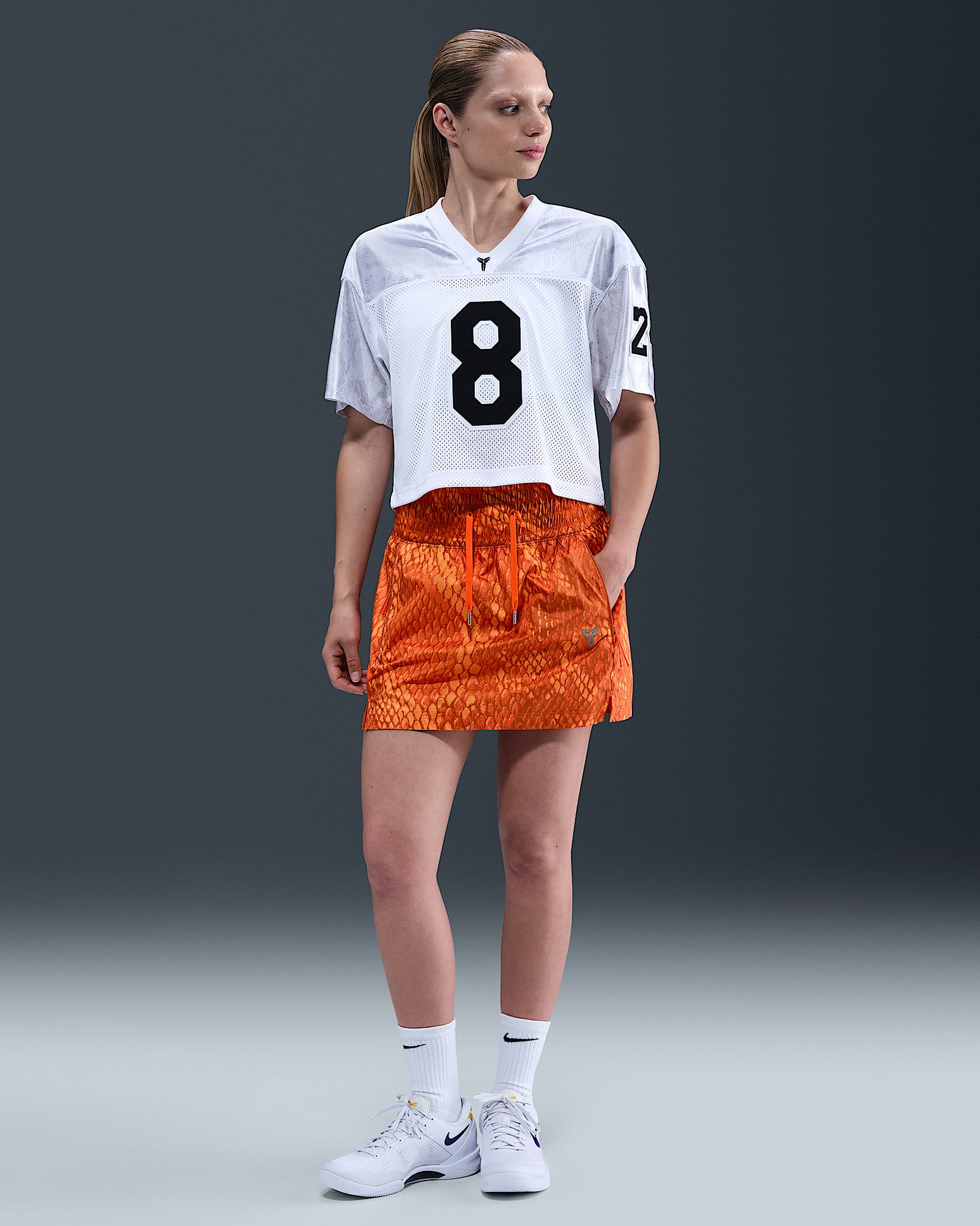 Falda de tejido Woven para mujer Kobe - Naranja seguridad
