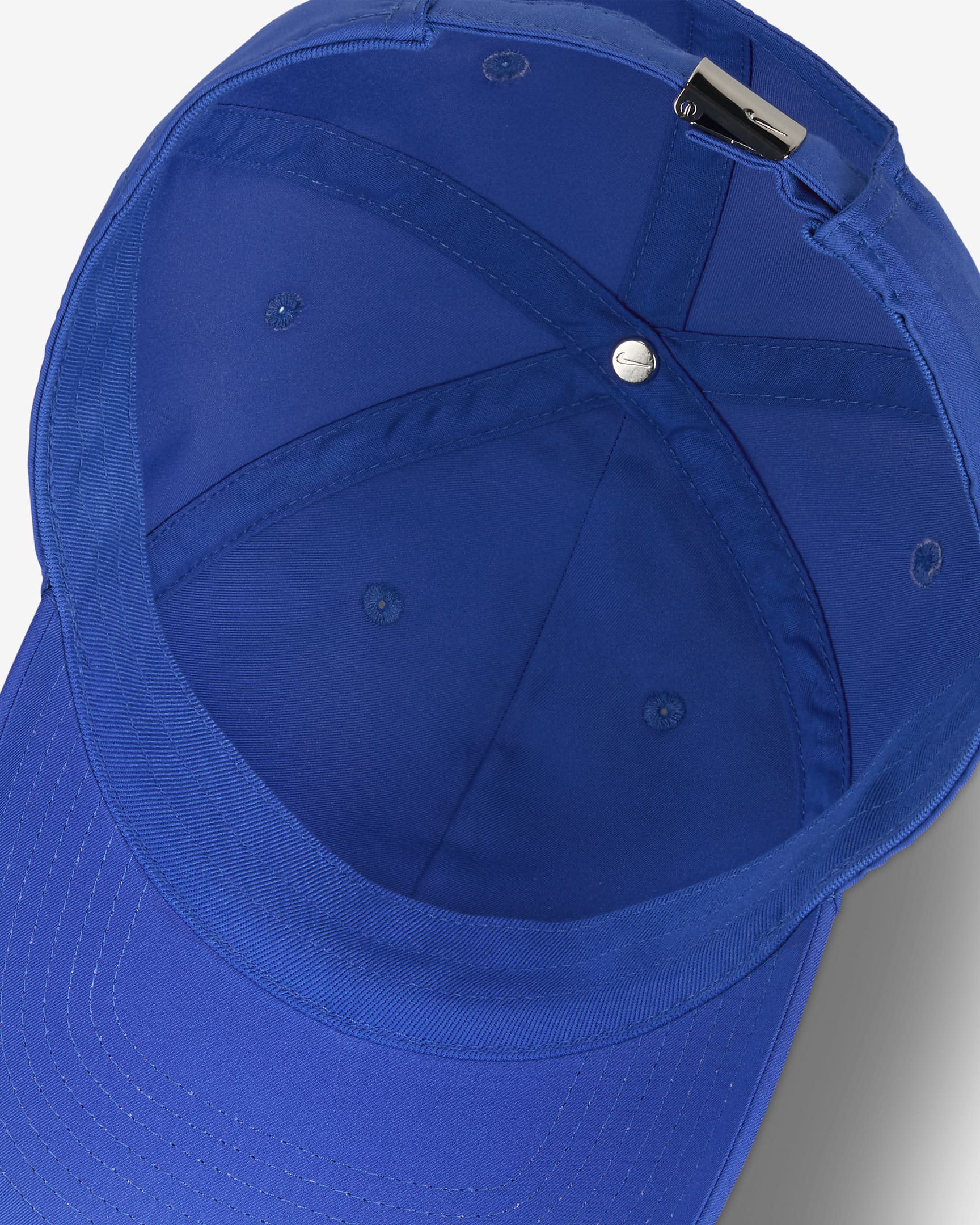 Nike Dri-FIT Club Unstructured Metal Swoosh Cap - Game Royal/Metallic Silver