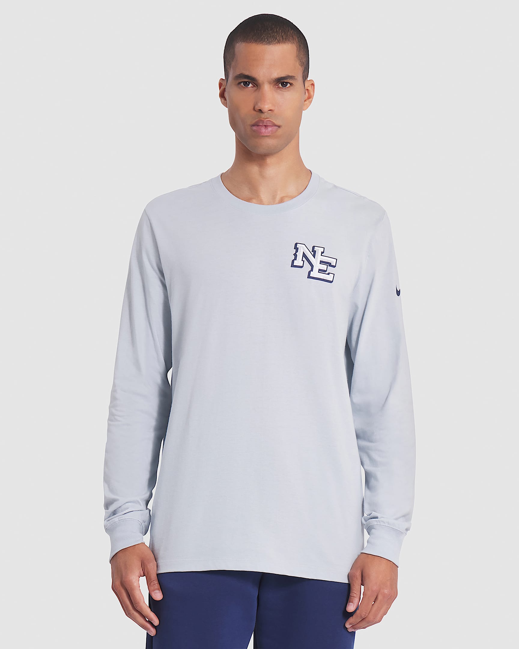 Playera de manga larga Nike de la NFL para hombre New England Patriots Rivalries Collection Essential - Plata