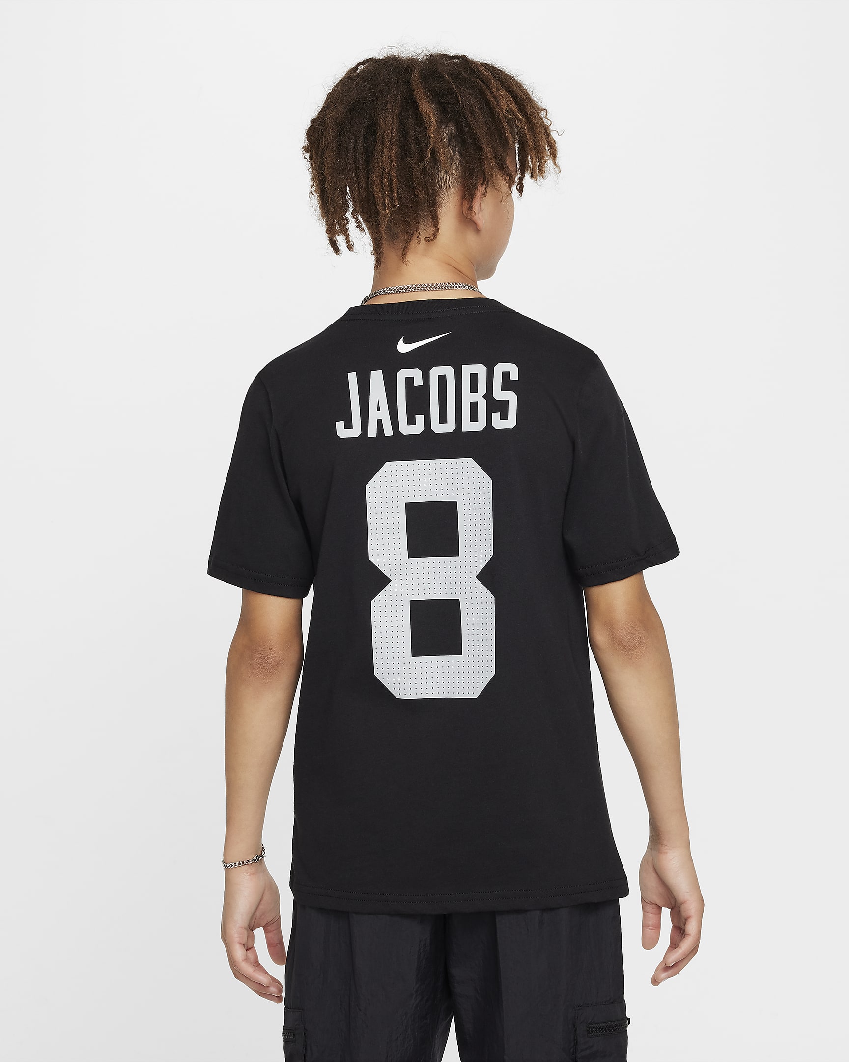 Joshua Jacobs Las Vegas Raiders Older Kids' Nike NFL T-Shirt - Black