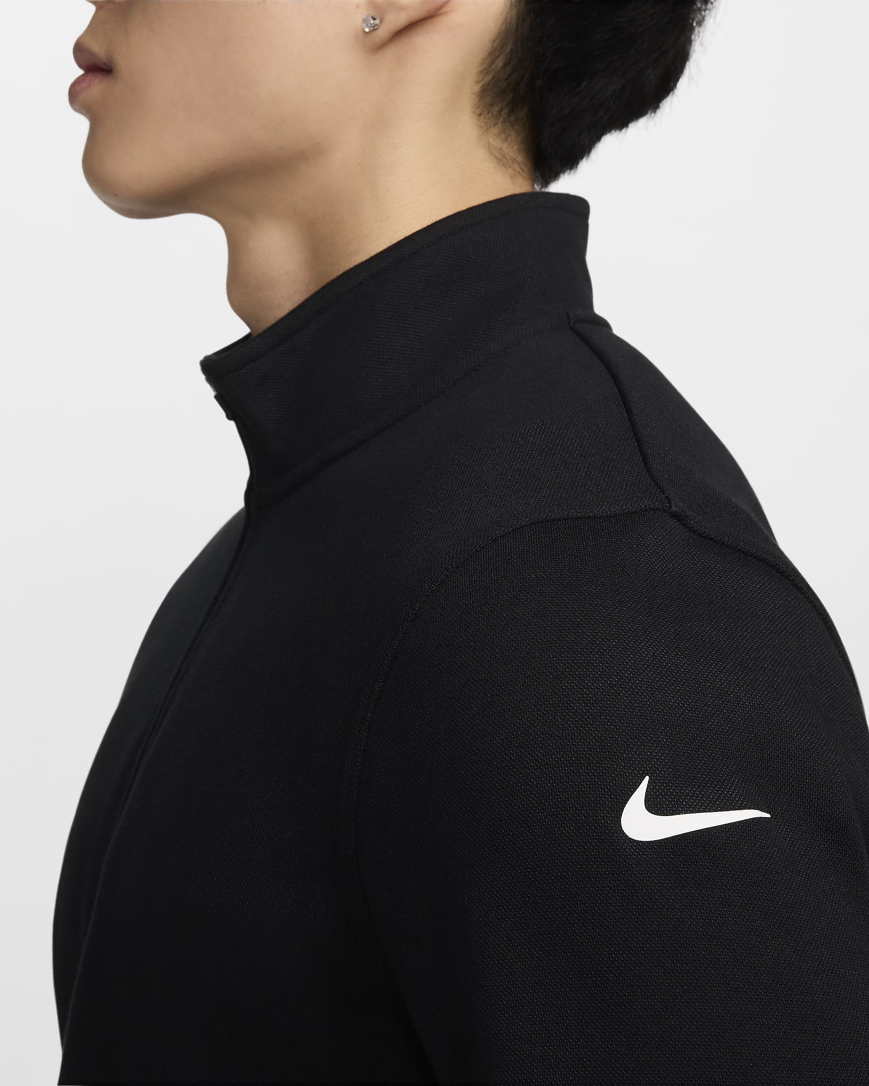 Nike Tour Men's 1/2-Zip Golf Top - Black/White