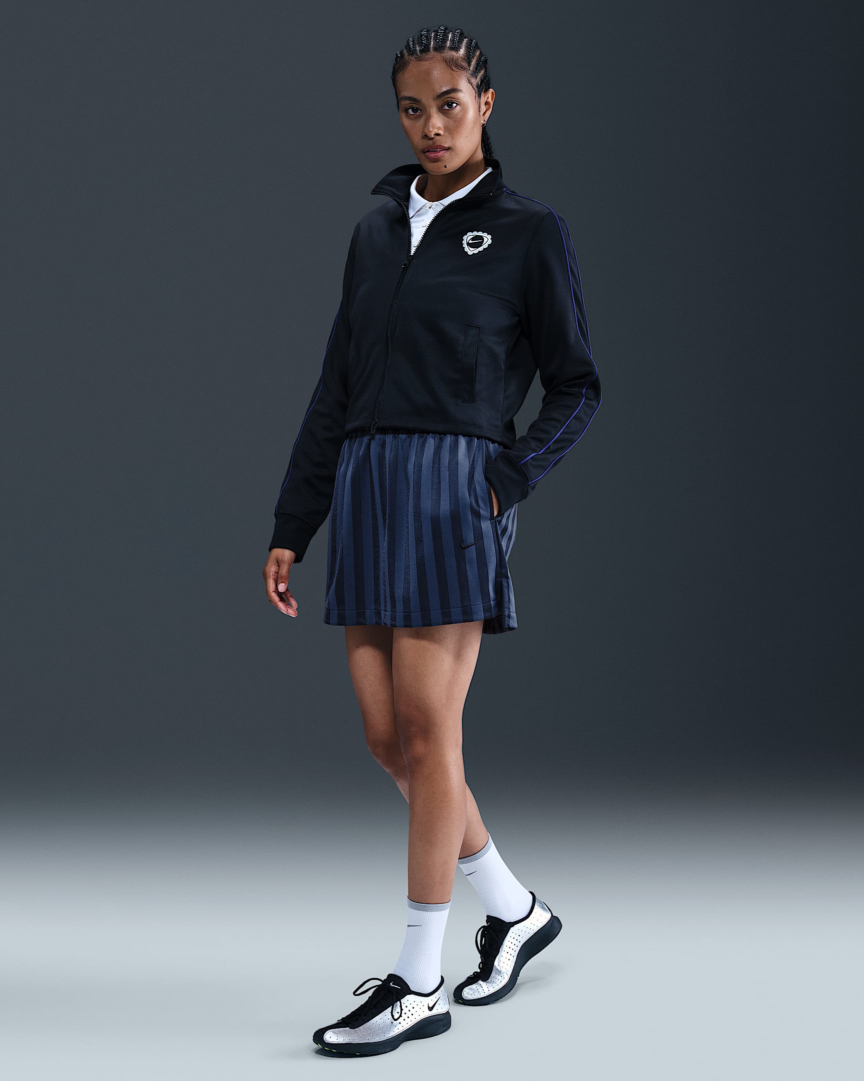 Nike Sportswear Women's Jacquard Striped Skirt - Midnight Navy/Obsidian
