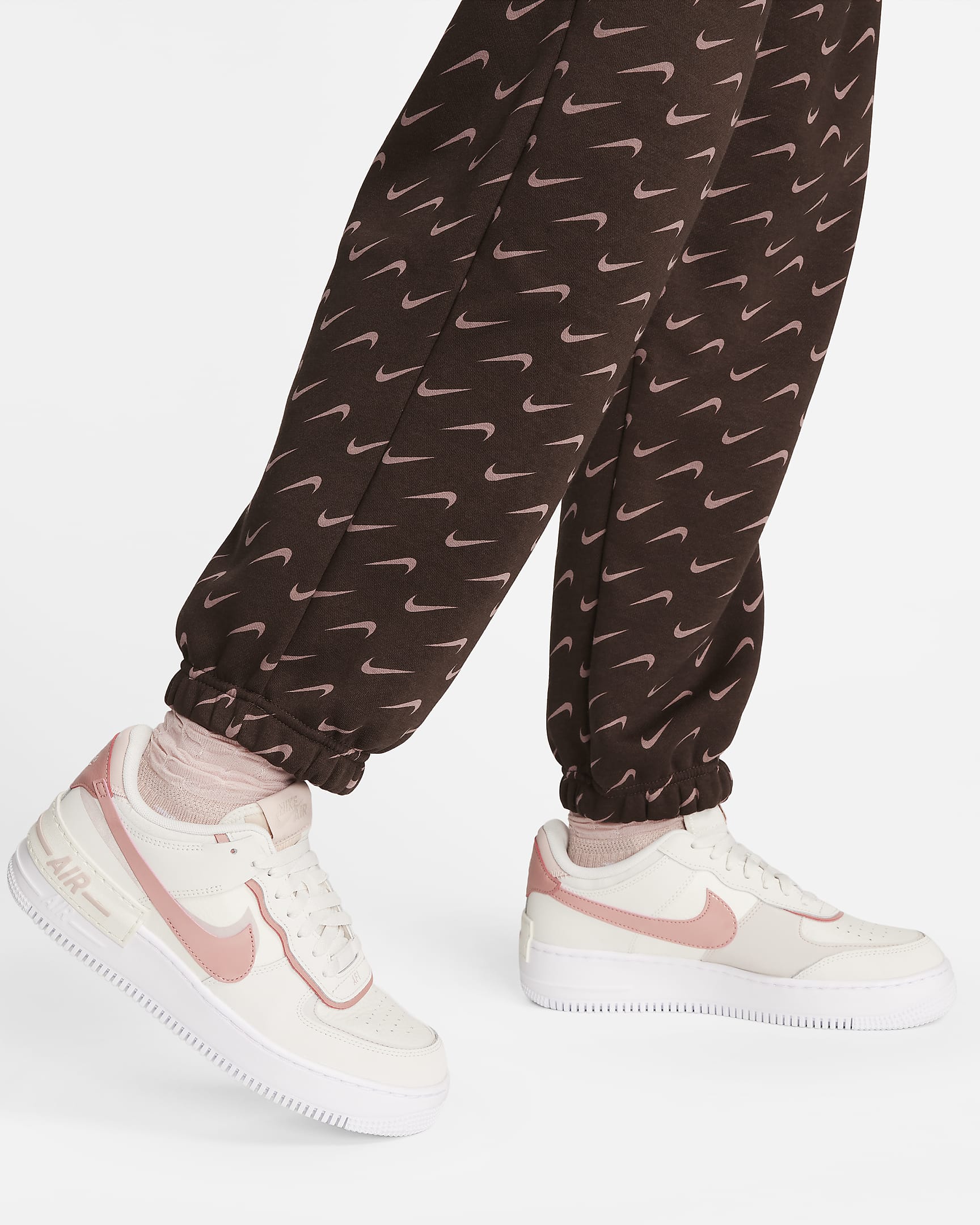 Pantalon de survêtement imprimé oversize Nike Sportswear Phoenix Fleece pour femme - Baroque Brown