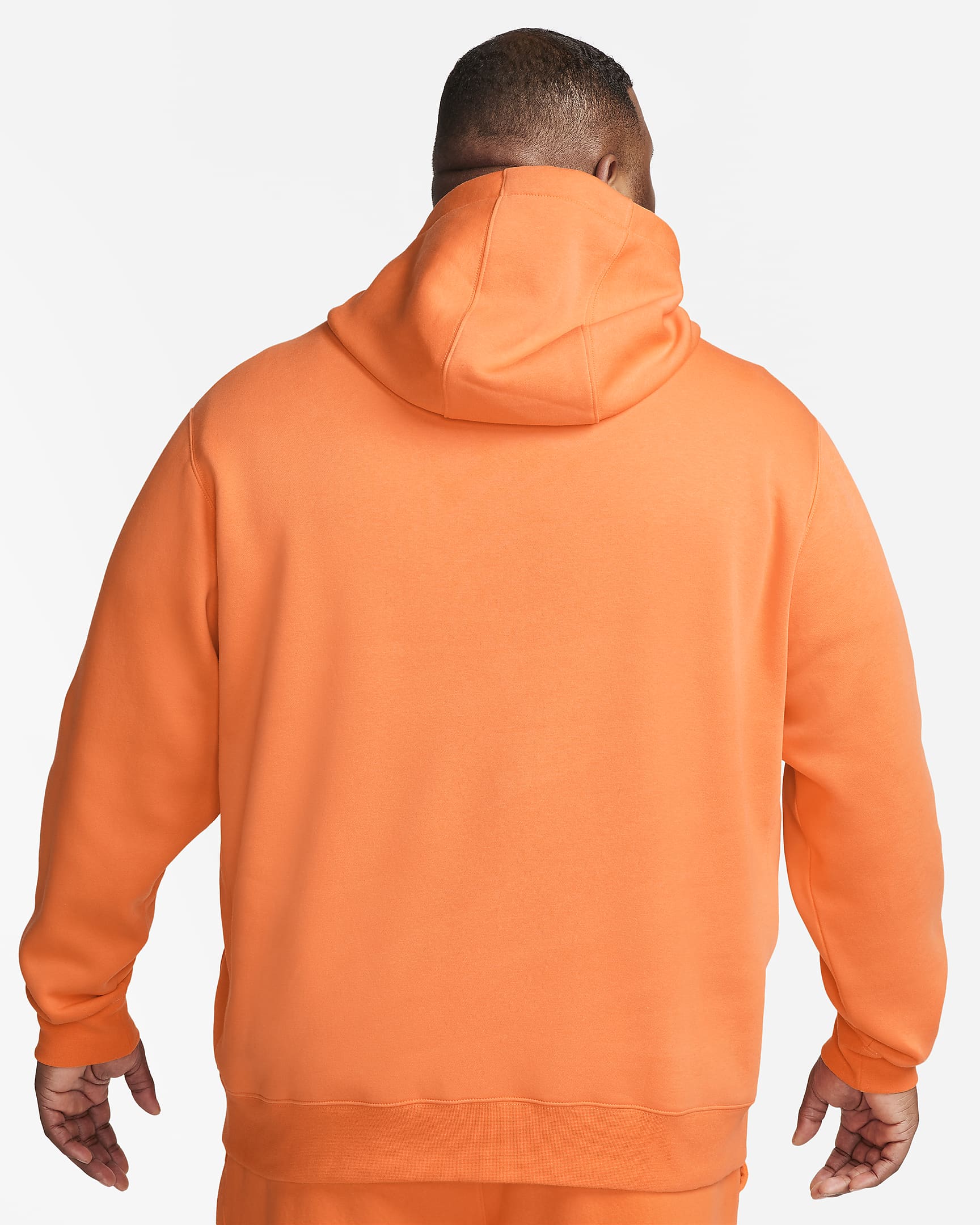 Nike Sportswear Club Fleece Pullover Hoodie - Bright Mandarin/Bright Mandarin/White