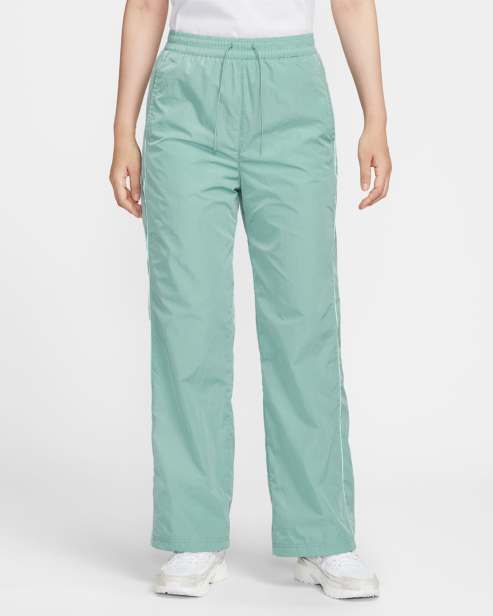 Nike Windrunner Women's High-Waisted Woven Open-Hem Trousers - Cannon/Mint Foam/Sail