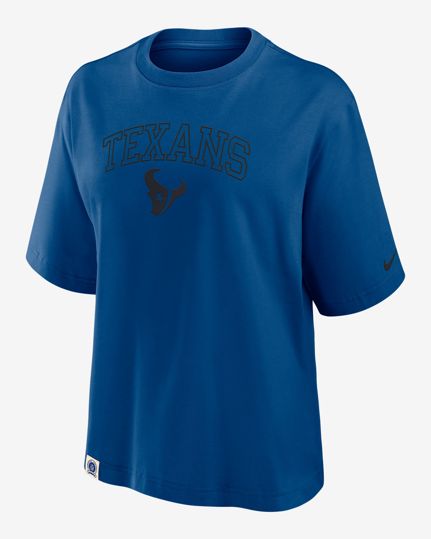Houston Texans Arch Boxy Women's Nike NFL T-Shirt - Gym Blue