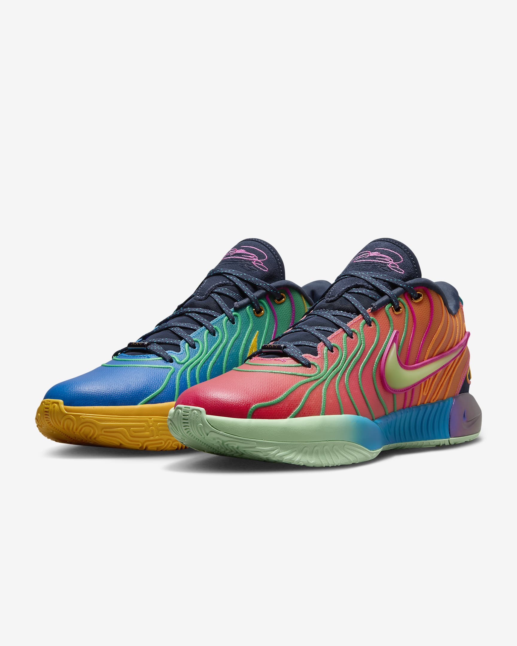 LeBron XXI EP Basketball Shoes - Photo Blue/Vapour Green/Laser Orange/Laser Fuchsia