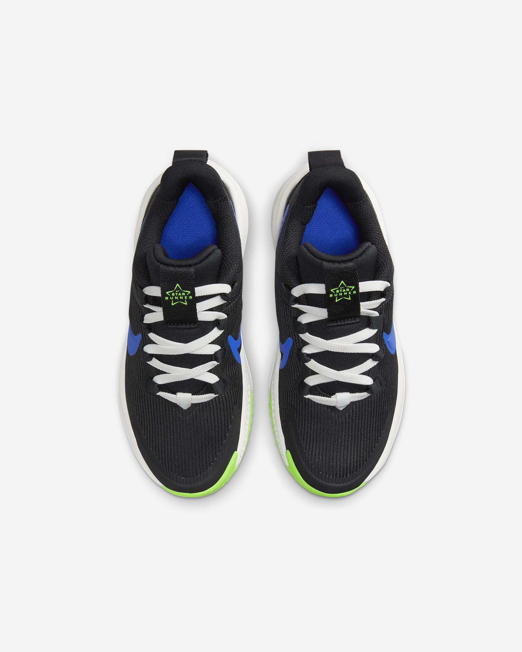 Nike Star Runner 4 Younger Kids' Shoes - Black/Summit White/Green Strike/Racer Blue