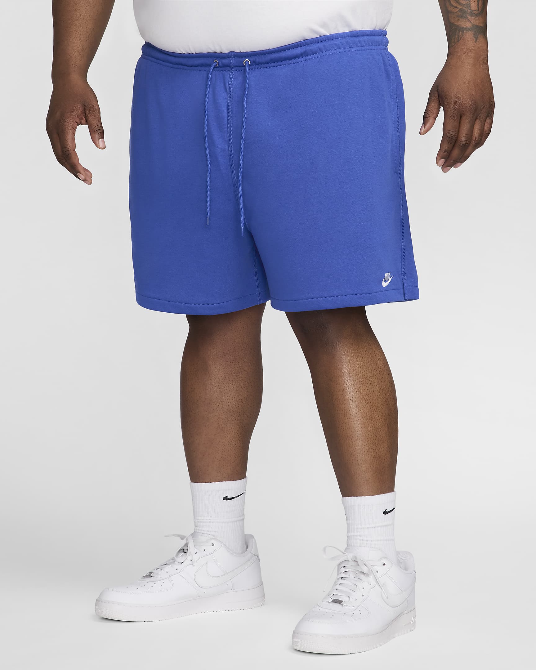 Short en molleton Flow Nike Club pour homme - Game Royal/Game Royal/Blanc