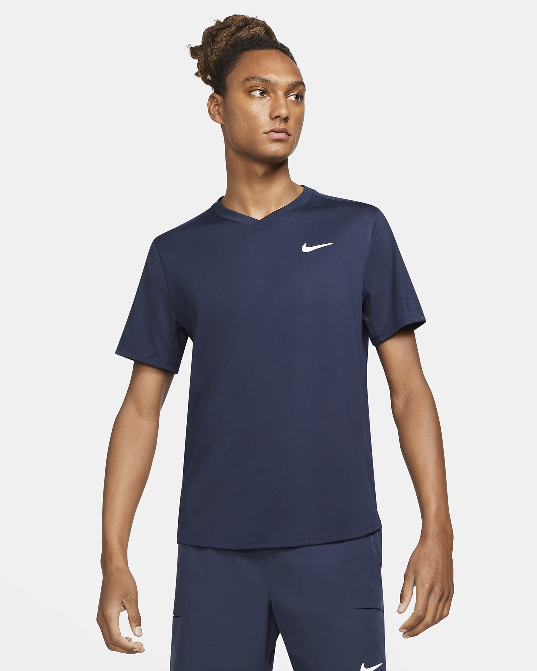 Ανδρική μπλούζα τένις NikeCourt Dri-FIT Victory - Obsidian/Obsidian/Λευκό