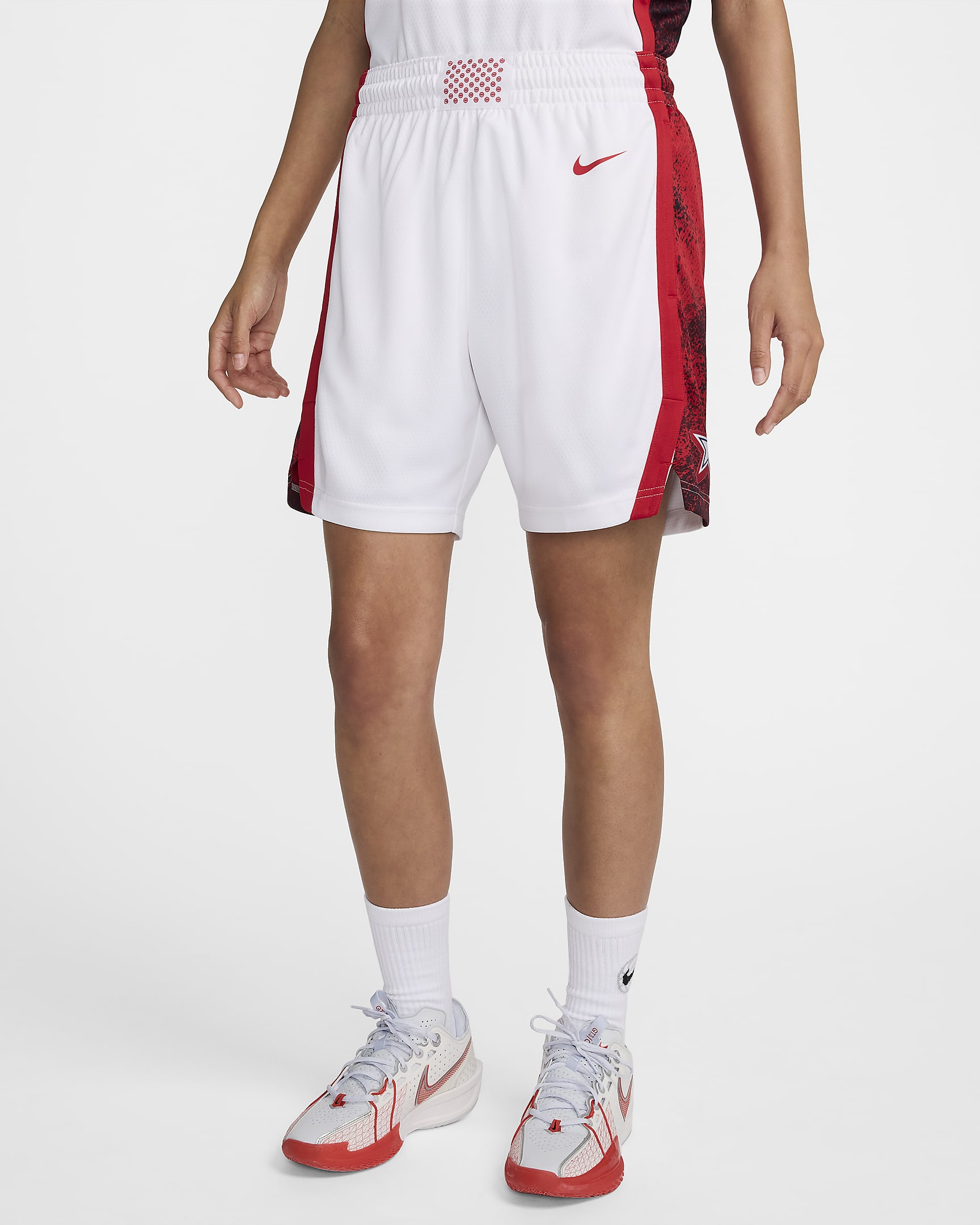 USA Limited Home Women's Nike Basketball Shorts - White/Sport Red
