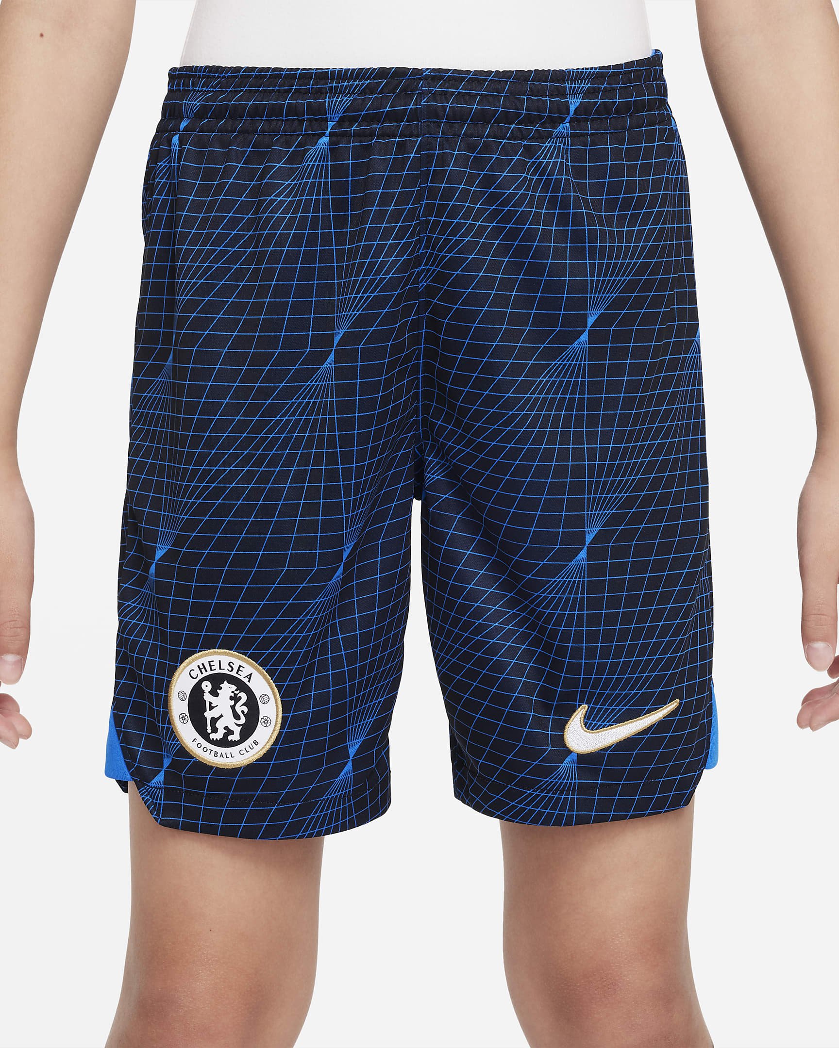 Shorts de fútbol Nike Dri-FIT del Chelsea FC visitante 2023/24 Stadium para niños talla grande - Vuelo/Blanco