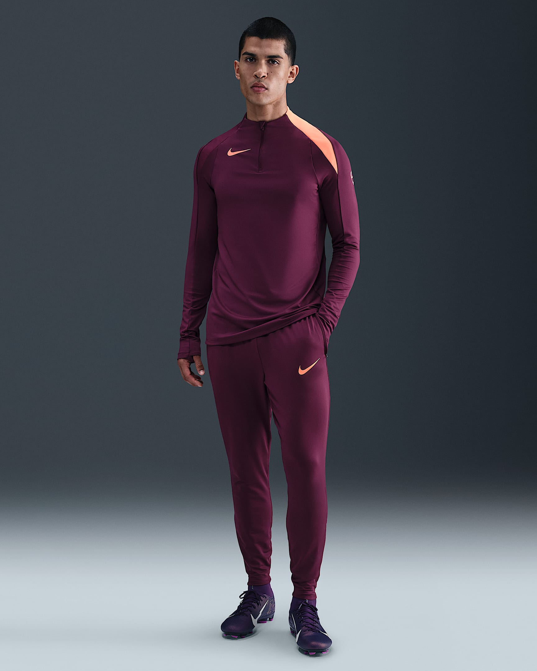 Nike Strike Men's Dri-FIT Soccer Pants - Bordeaux/Bordeaux/Orange Pulse/Orange Pulse