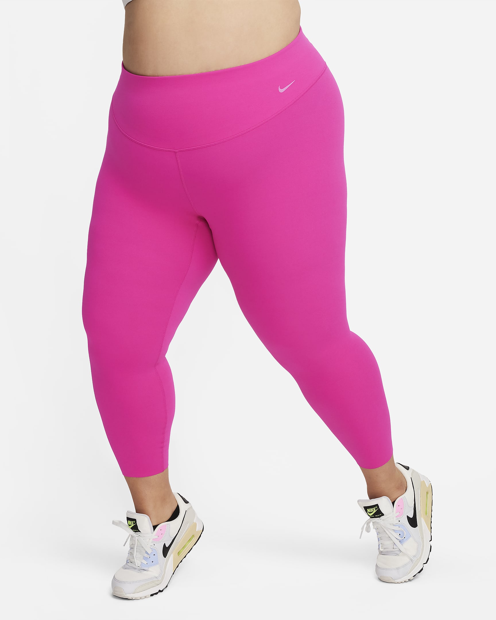 Legging 7/8 taille haute à maintien léger Nike Zenvy pour femme (grande taille) - Fireberry/Noir