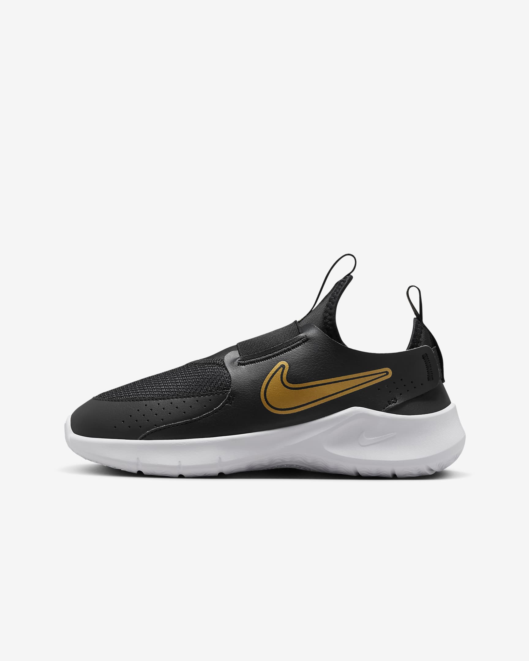 Nike Flex Runner 3 Straßenlaufschuh für ältere Kinder - Schwarz/Weiß/Metallic Gold