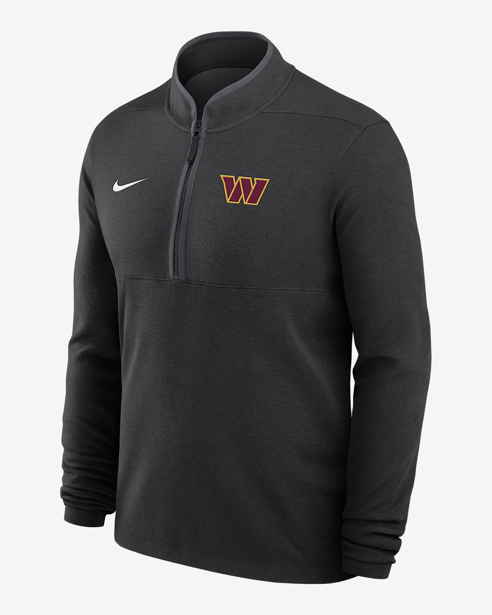 Playera de manga larga Nike Dri-FIT de la NFL de medio cierre para hombre Washington Commanders Logo Victory - Negro