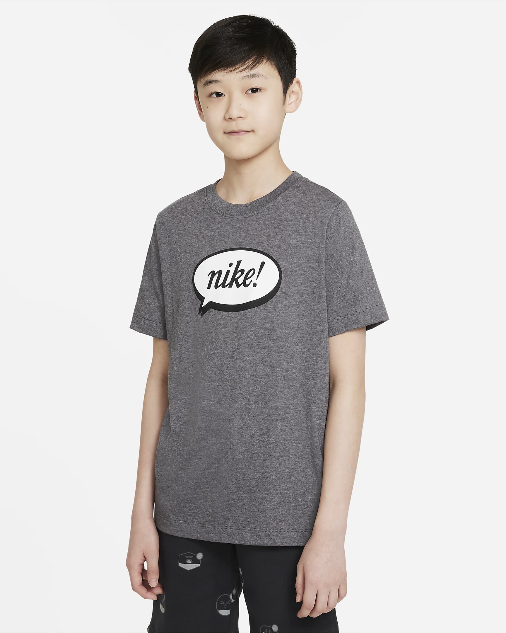 Nike Sportswear Big Kids' (Boys') T-Shirt - Charcoal Heather