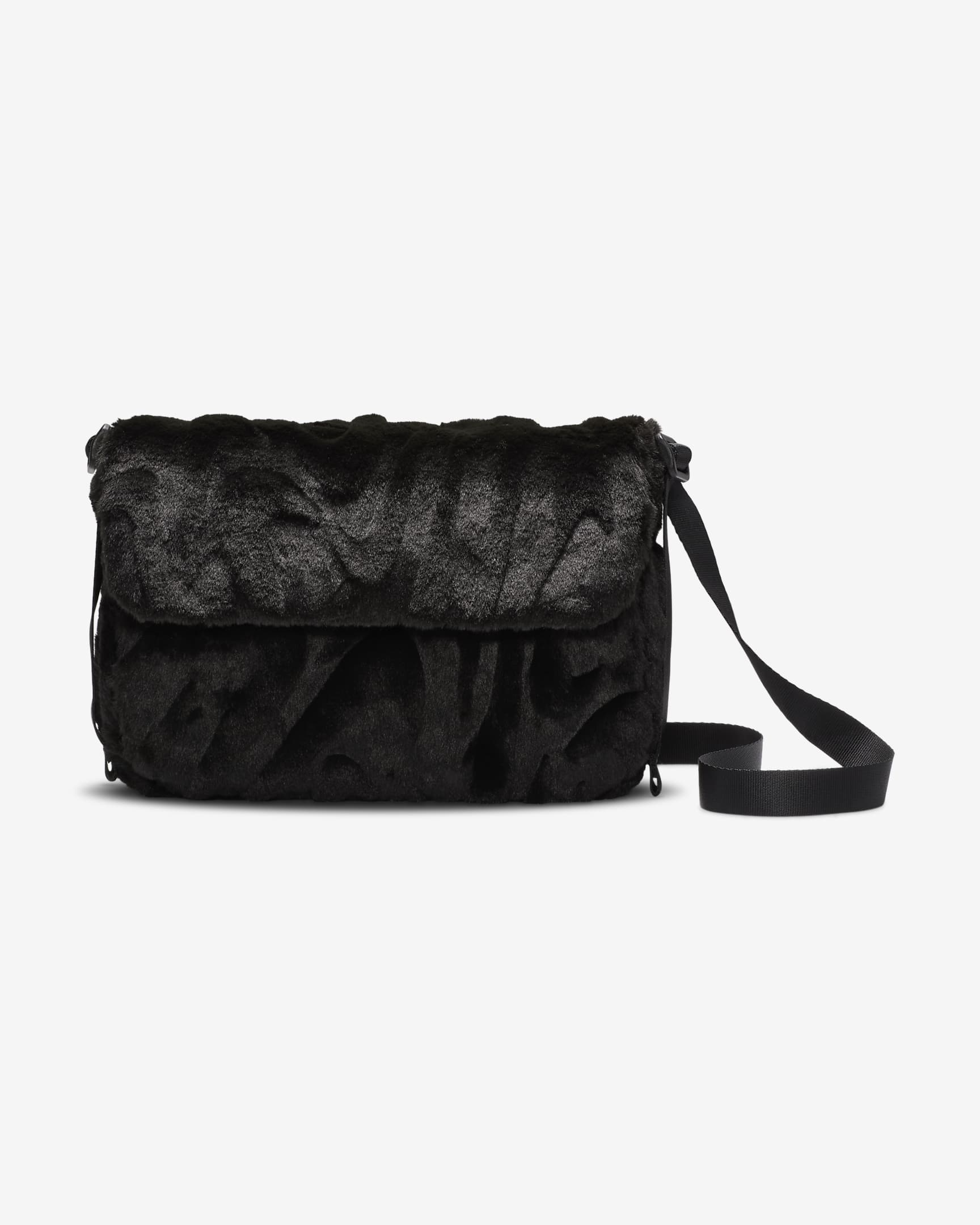 Nike Sportswear Futura 365 Faux Fur Cross-Body Bag (1L) - Black/Black/Black