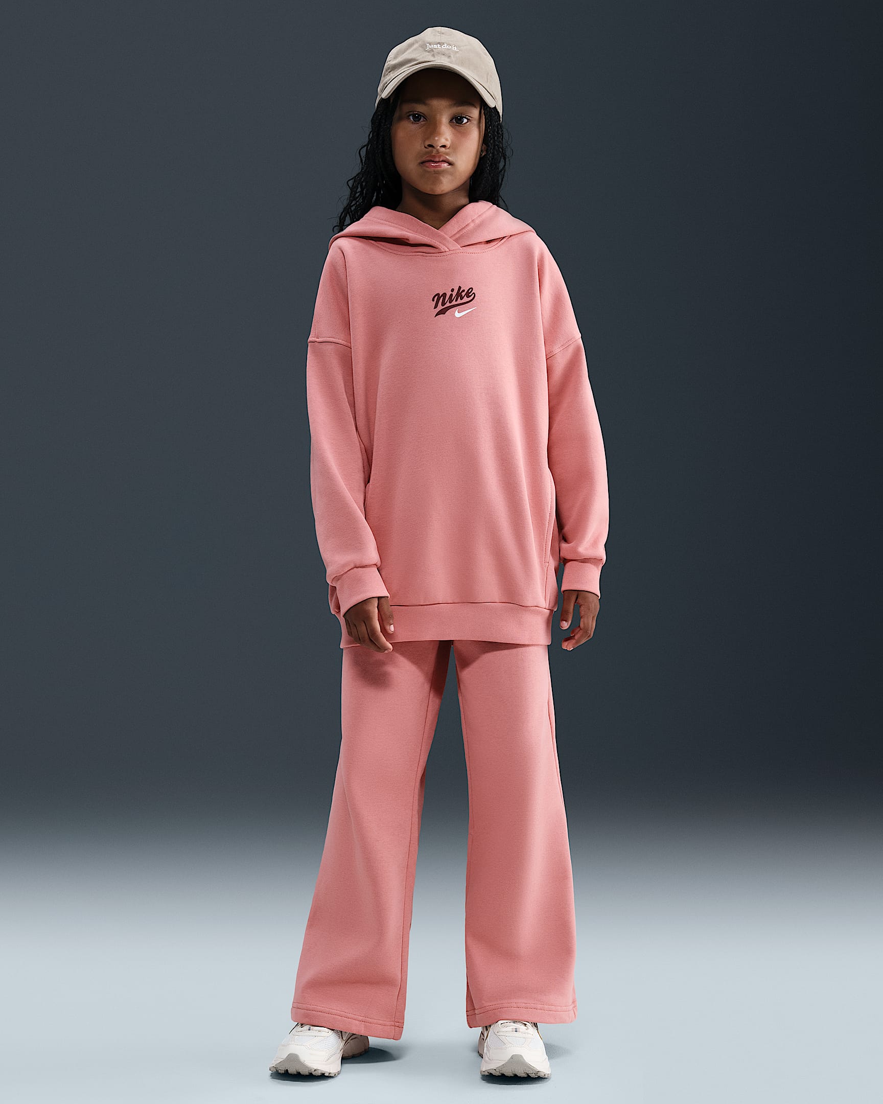 Byxor med vida ben Nike Sportswear Club Fleece för ungdom - Red Stardust