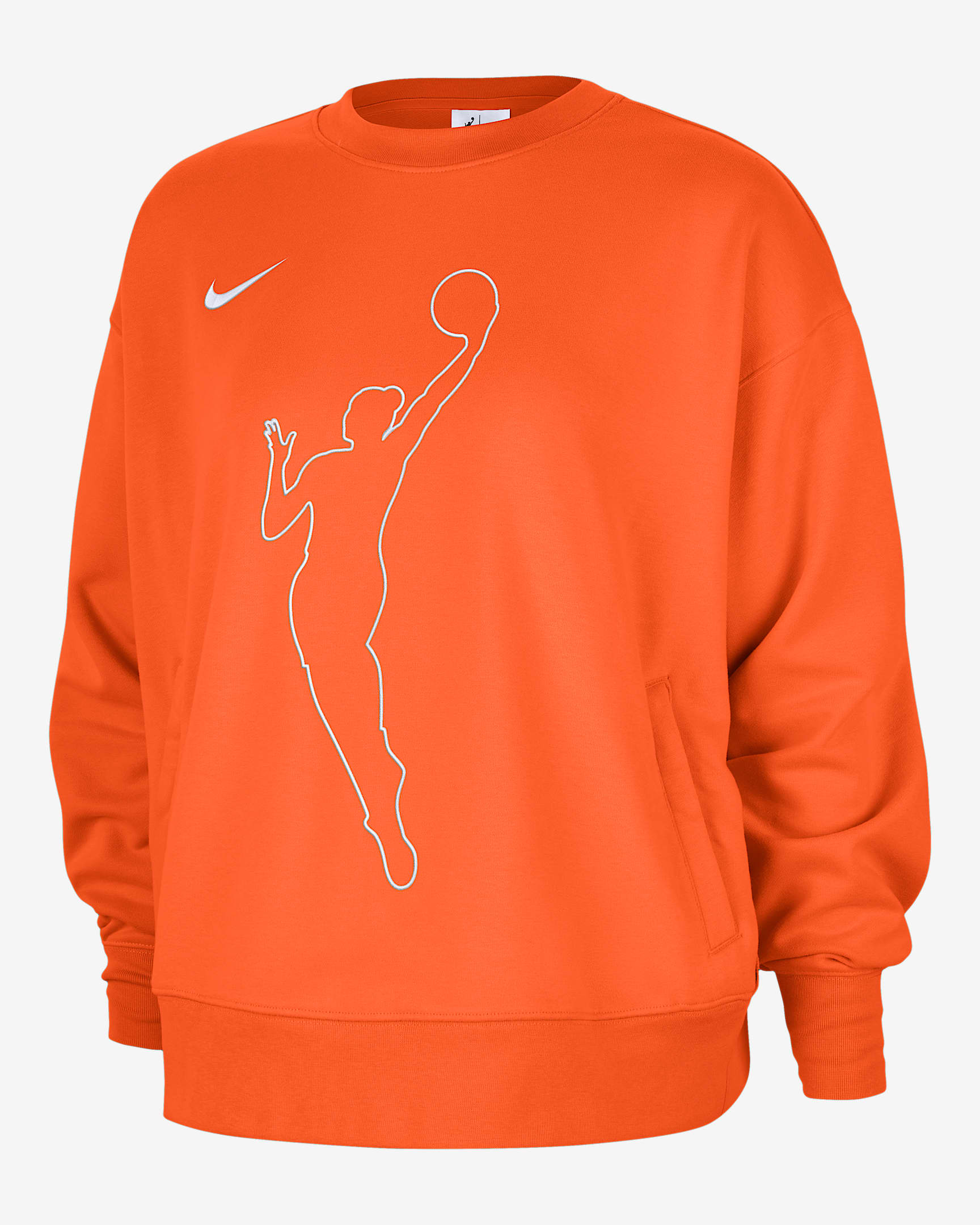 Team 13 Fly Women's Nike WNBA Fleece Crew-Neck Sweatshirt - Brilliant Orange/White