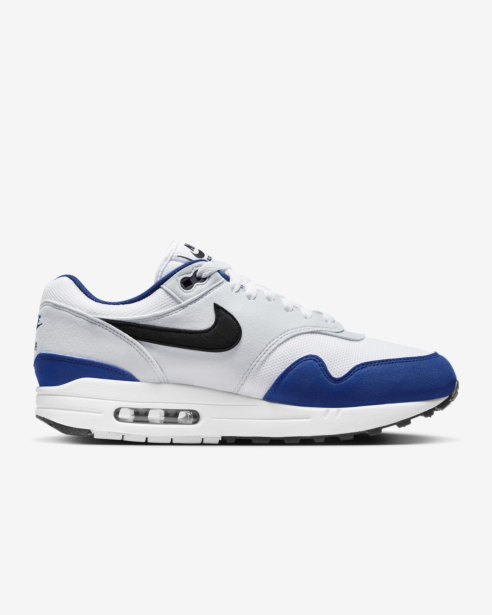 Nike Air Max 1 Herrenschuh - Weiß/Deep Royal Blue/Pure Platinum/Schwarz