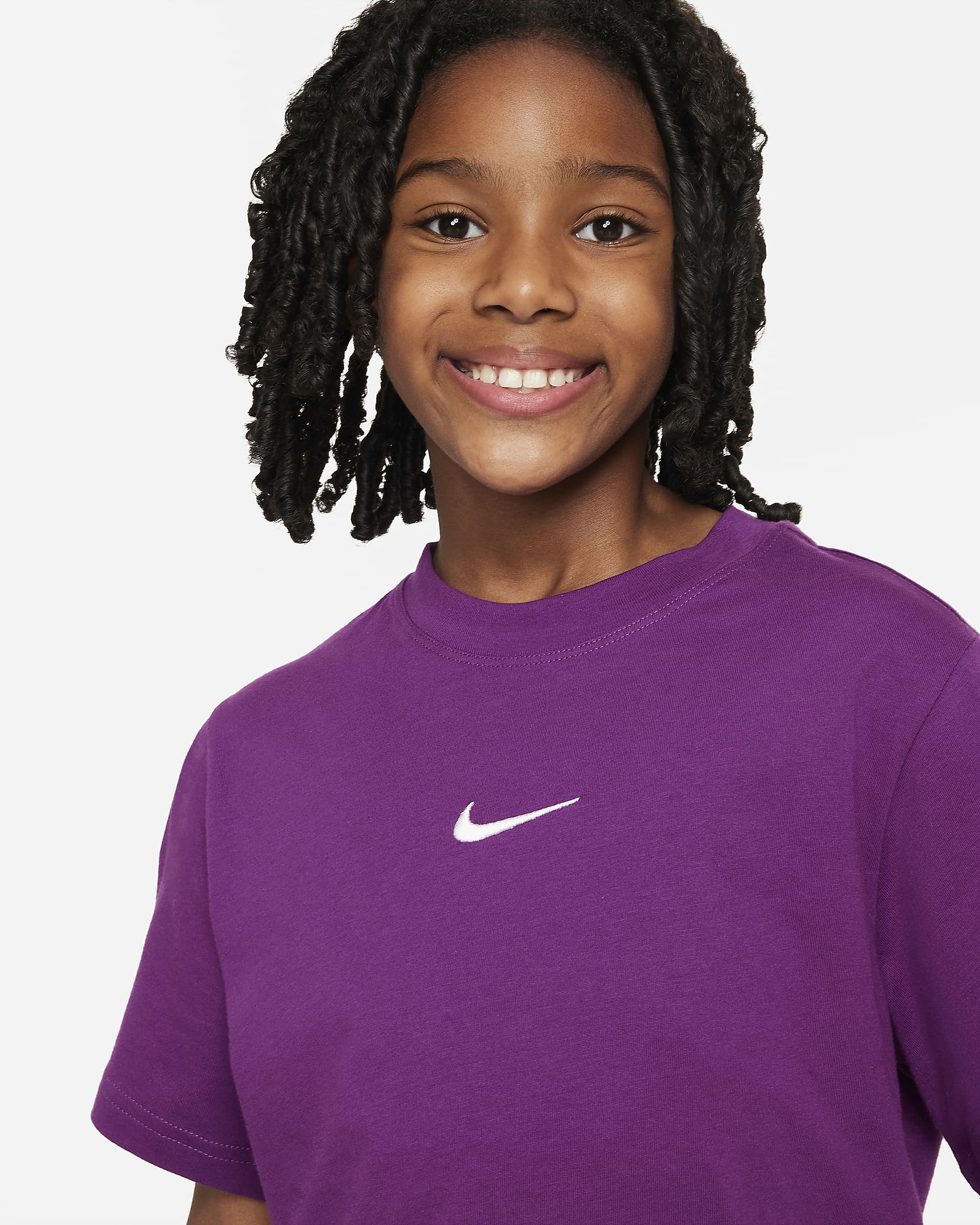 Nike Sportswear Older Kids' (Girls') T-Shirt - Viotech/White