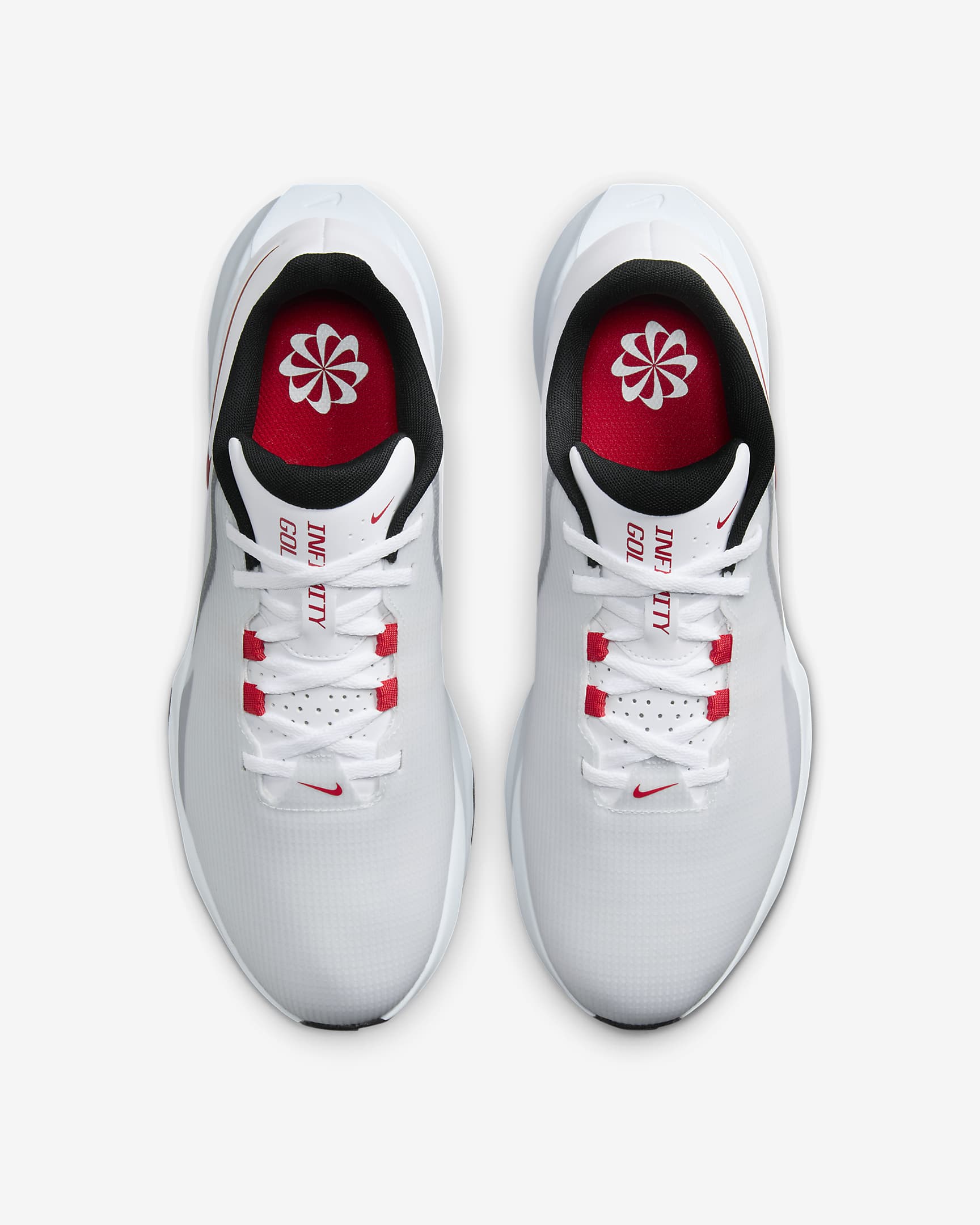 Nike Infinity G NN Golf Shoes (Wide) - White/Pure Platinum/Black/University Red