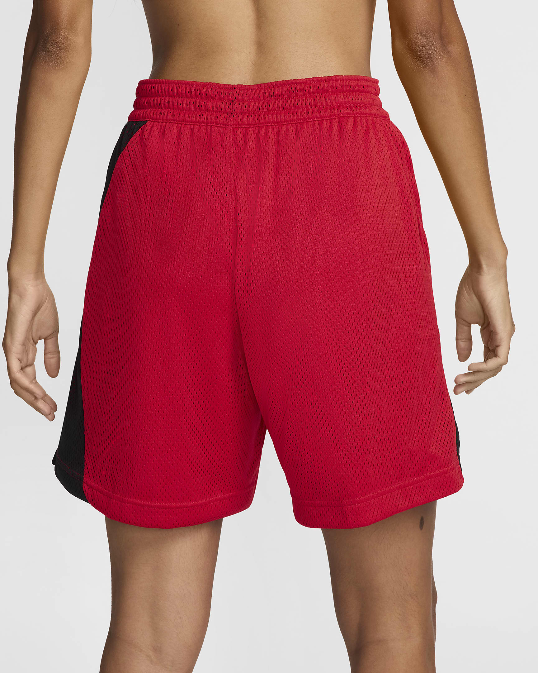 Shorts de básquetbol de malla Dri-FIT para mujer Nike Essential - Rojo universitario/Negro/Blanco