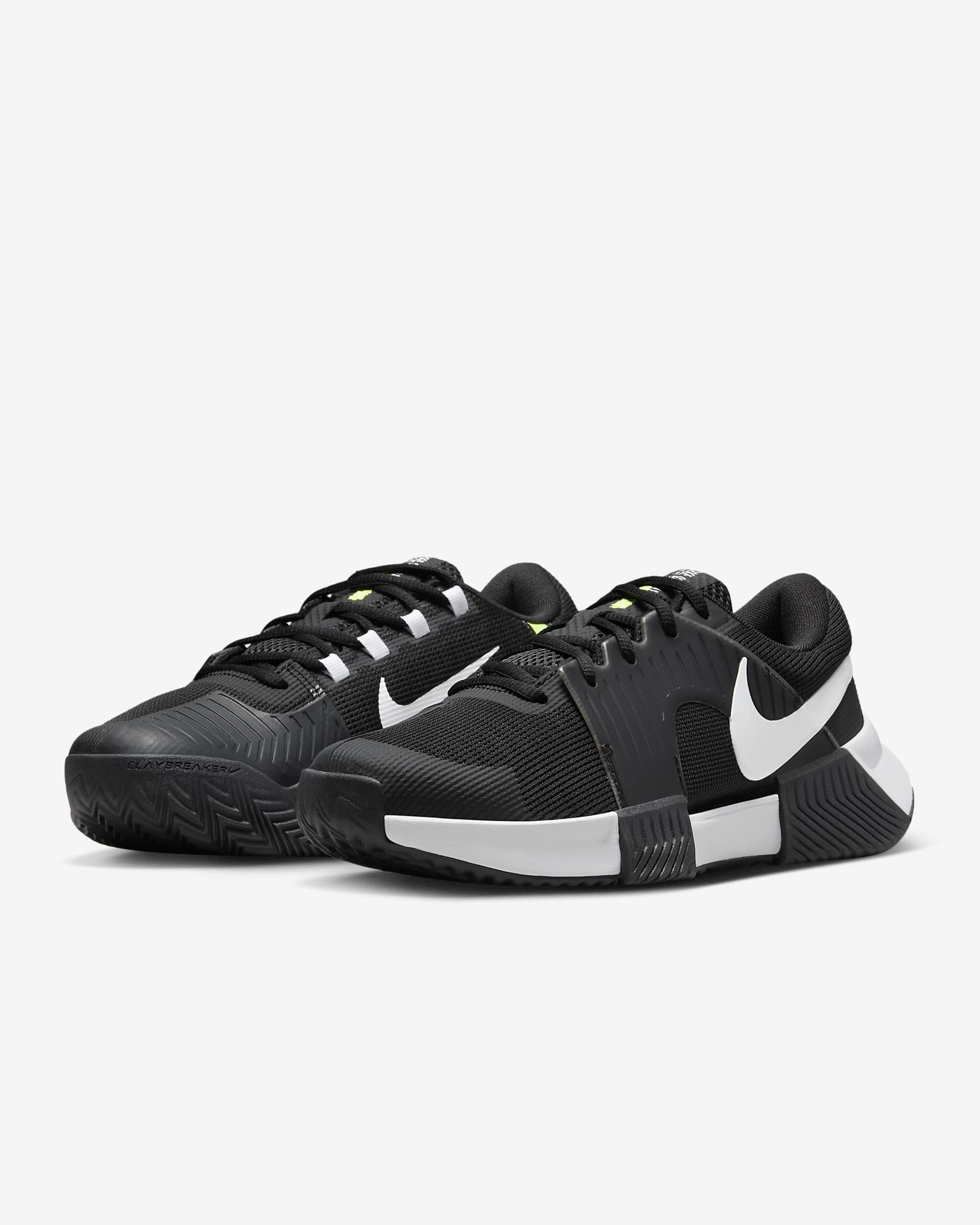 Chaussure de tennis pour terre battue Nike GP Challenge 1 pour femme - Noir/Noir/Blanc