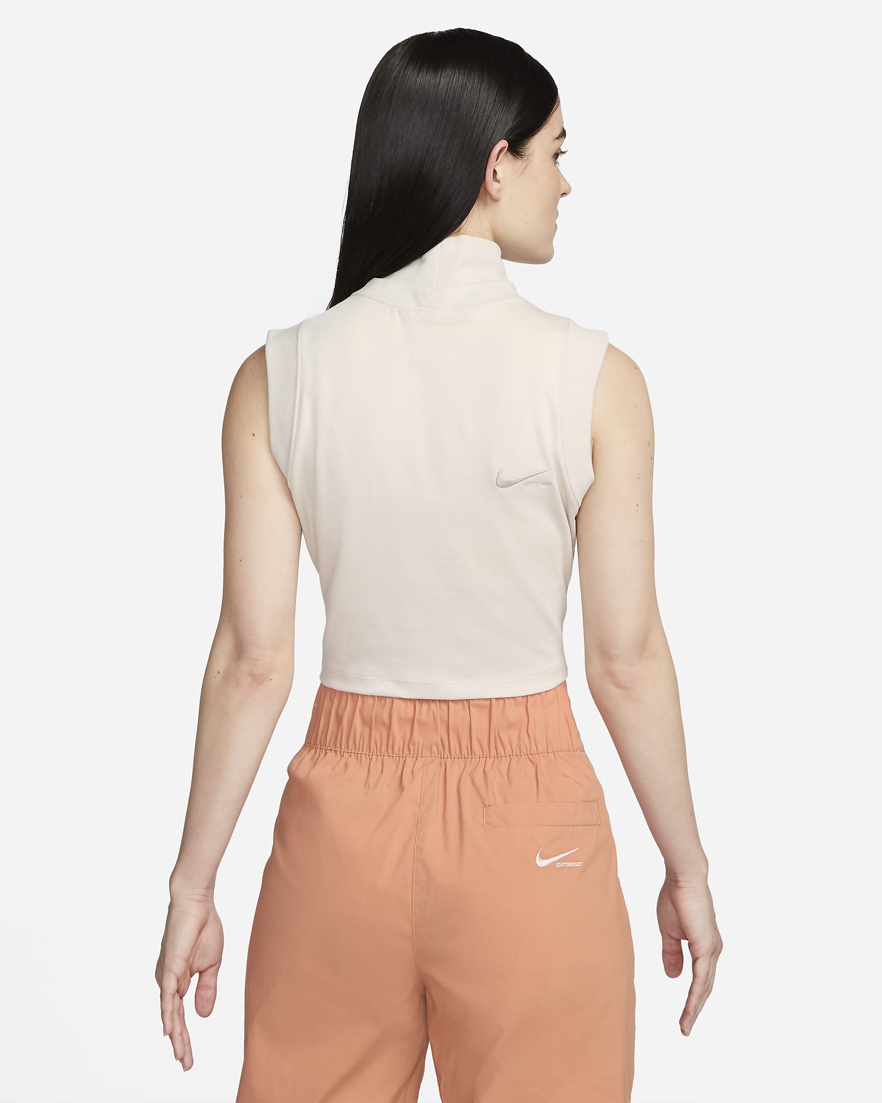 Mock Neck Ribbed Sports Tank