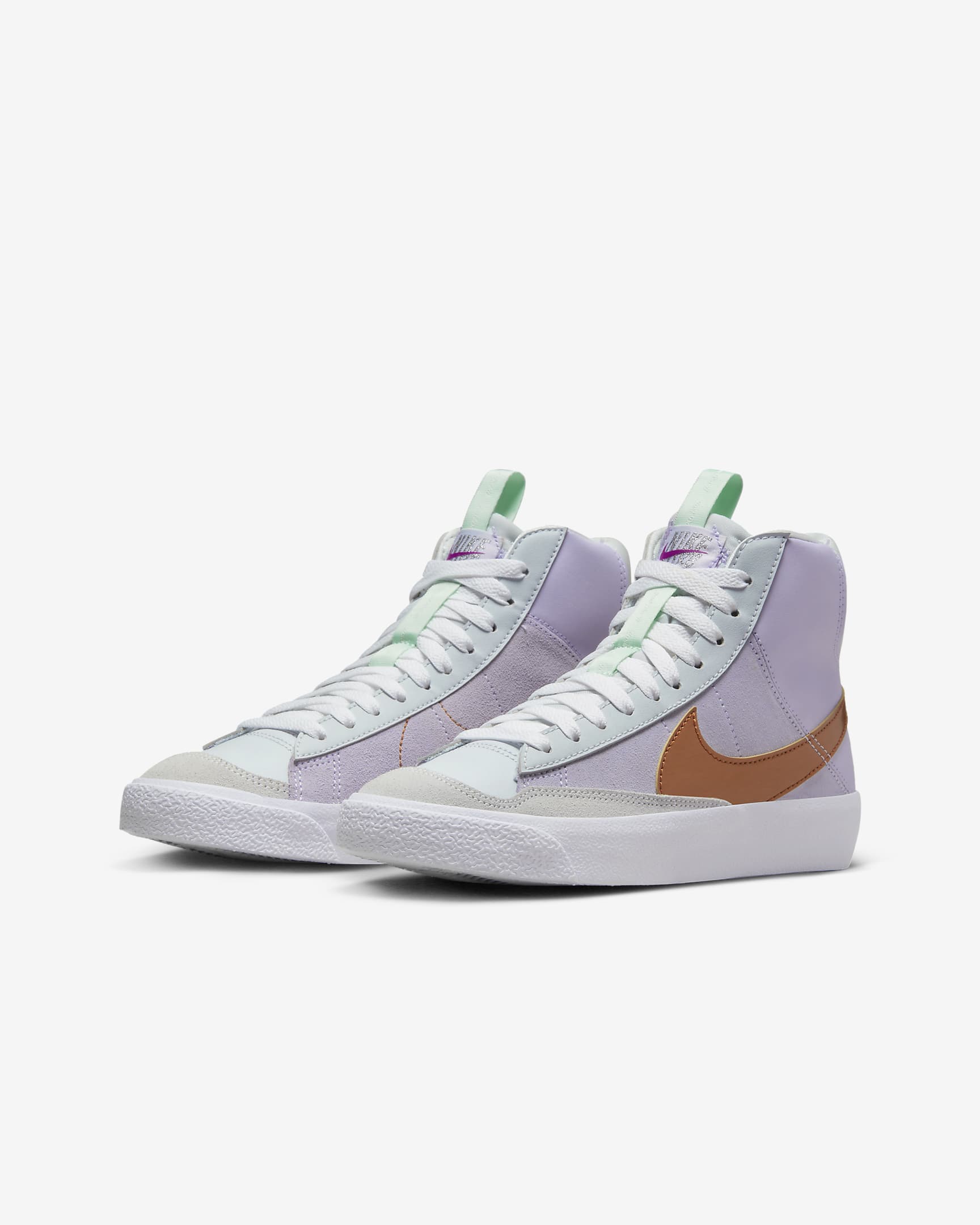 Nike Blazer Mid '77 Dance Big Kids' Shoes - Barely Grape/Pure Platinum/Violet Frost/Metallic Copper