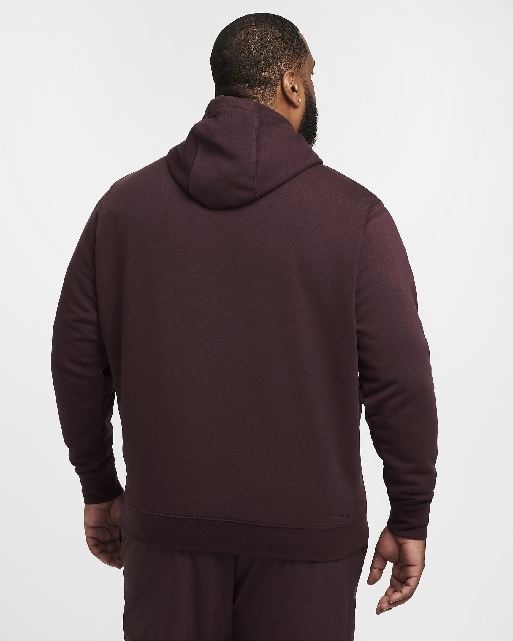 Nike Swoosh Men's Dri-FIT French Terry Pullover Fitness Hoodie - Burgundy Crush/Burgundy Crush/Black