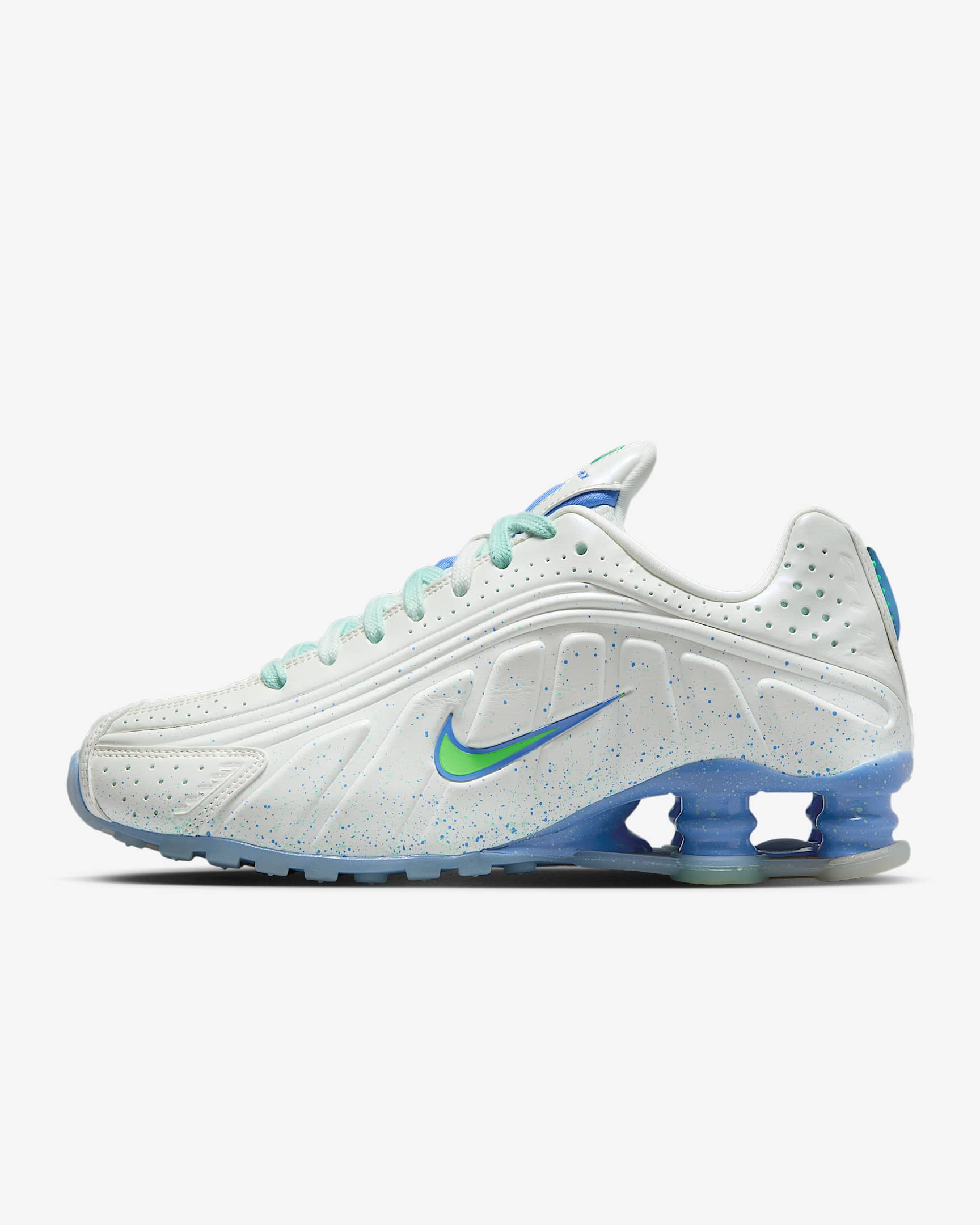 Nike Shox R4 Women's Shoes - Summit White/Royal Pulse/Mint Foam/Green Strike