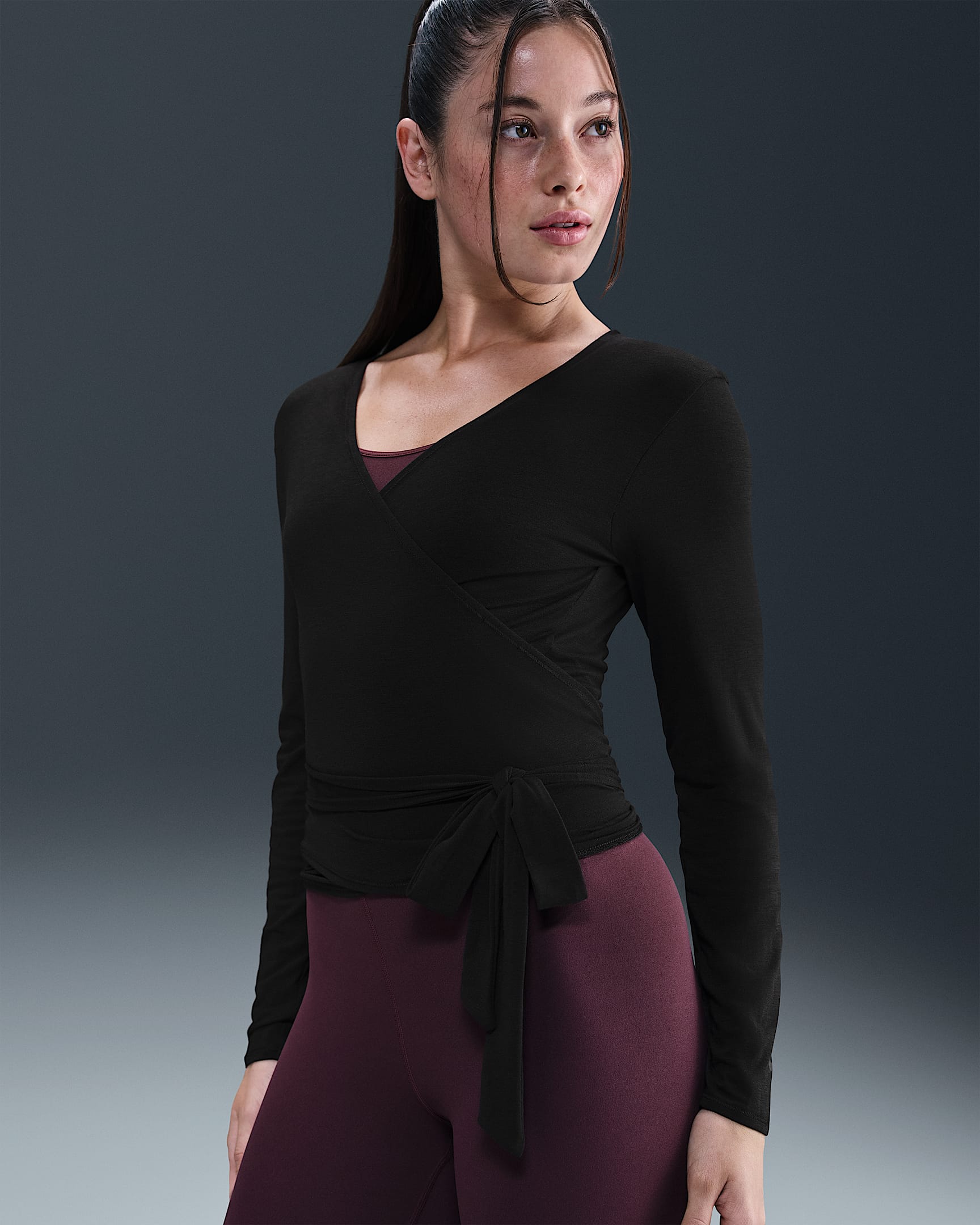 Nike One Relaxed Women's Dri-FIT Top - Black/Dark Smoke Grey