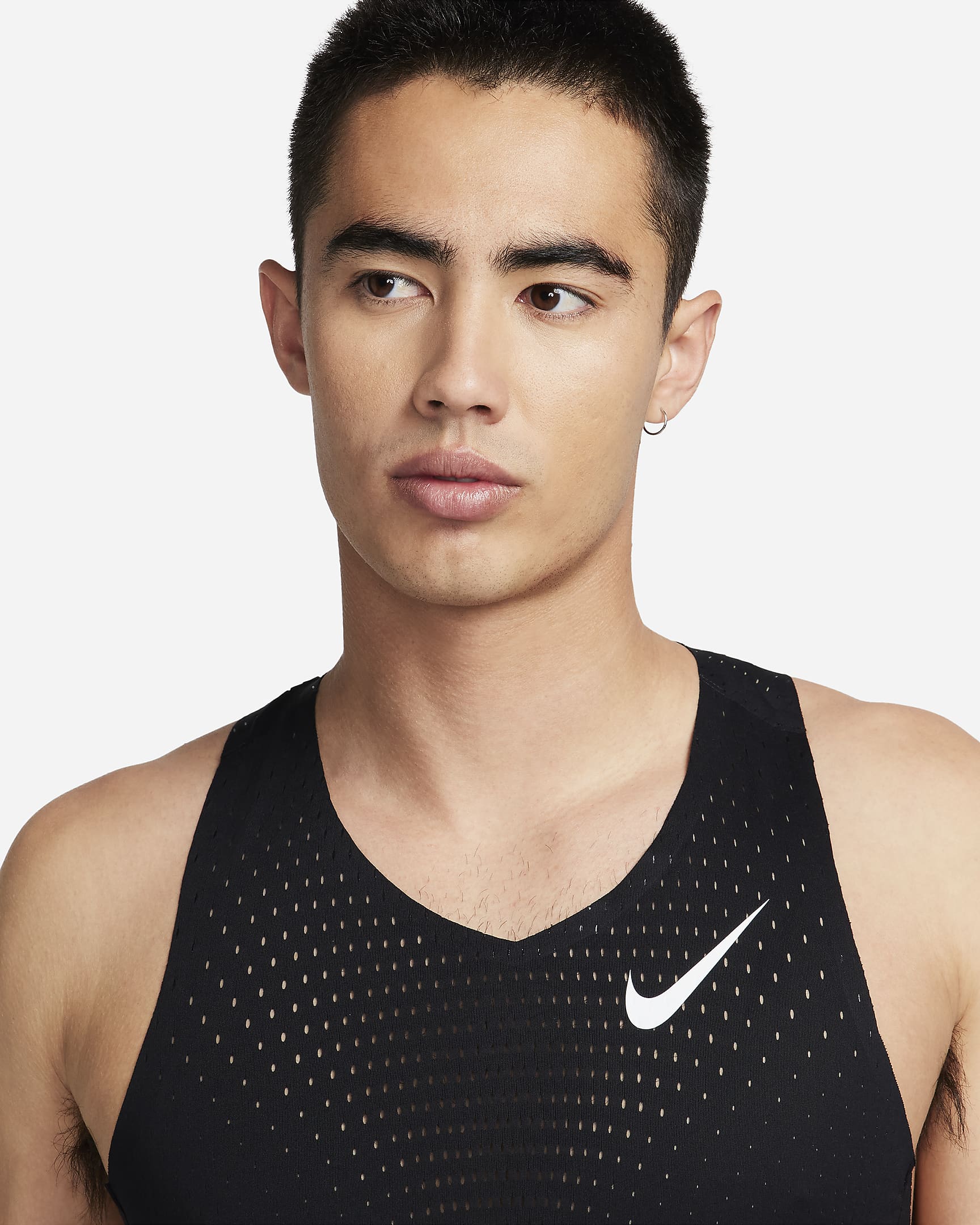 เสื้อกล้ามวิ่งผู้ชาย Dri-FIT ADV Nike AeroSwift - ดำ/Summit White