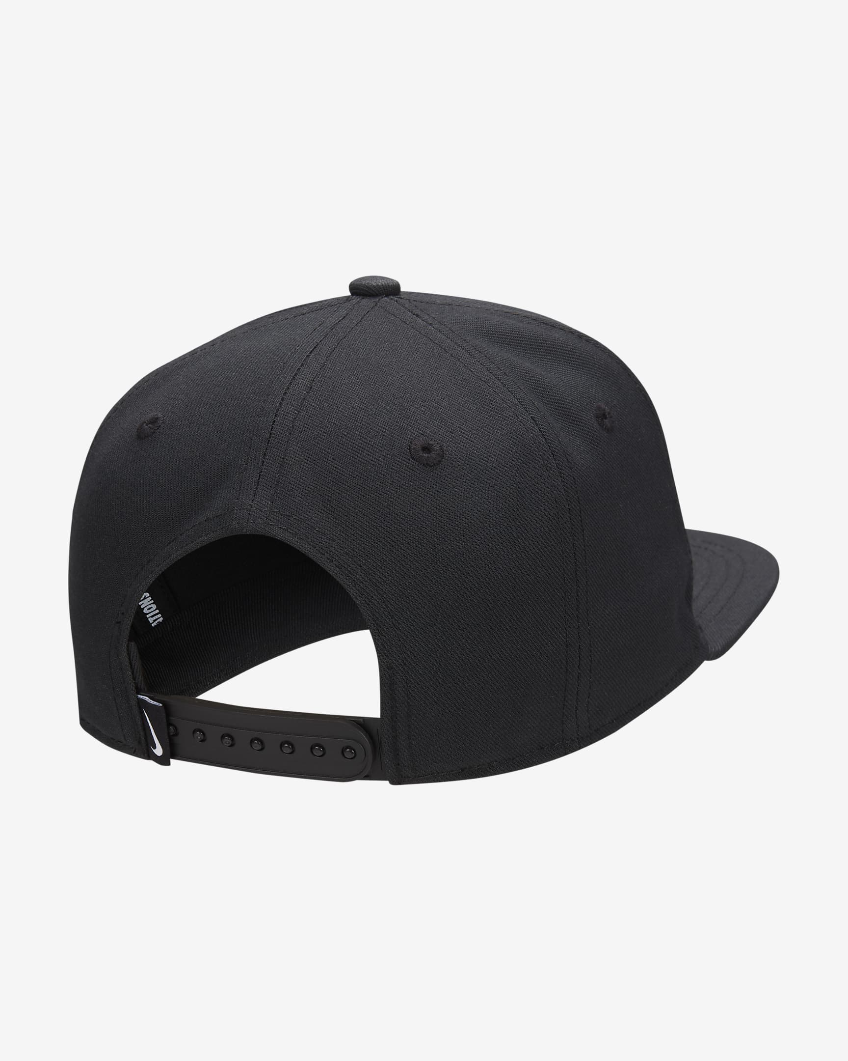 Nike Dri-FIT Pro strukturert Futura-caps til barn - Svart/Svart/Hvit