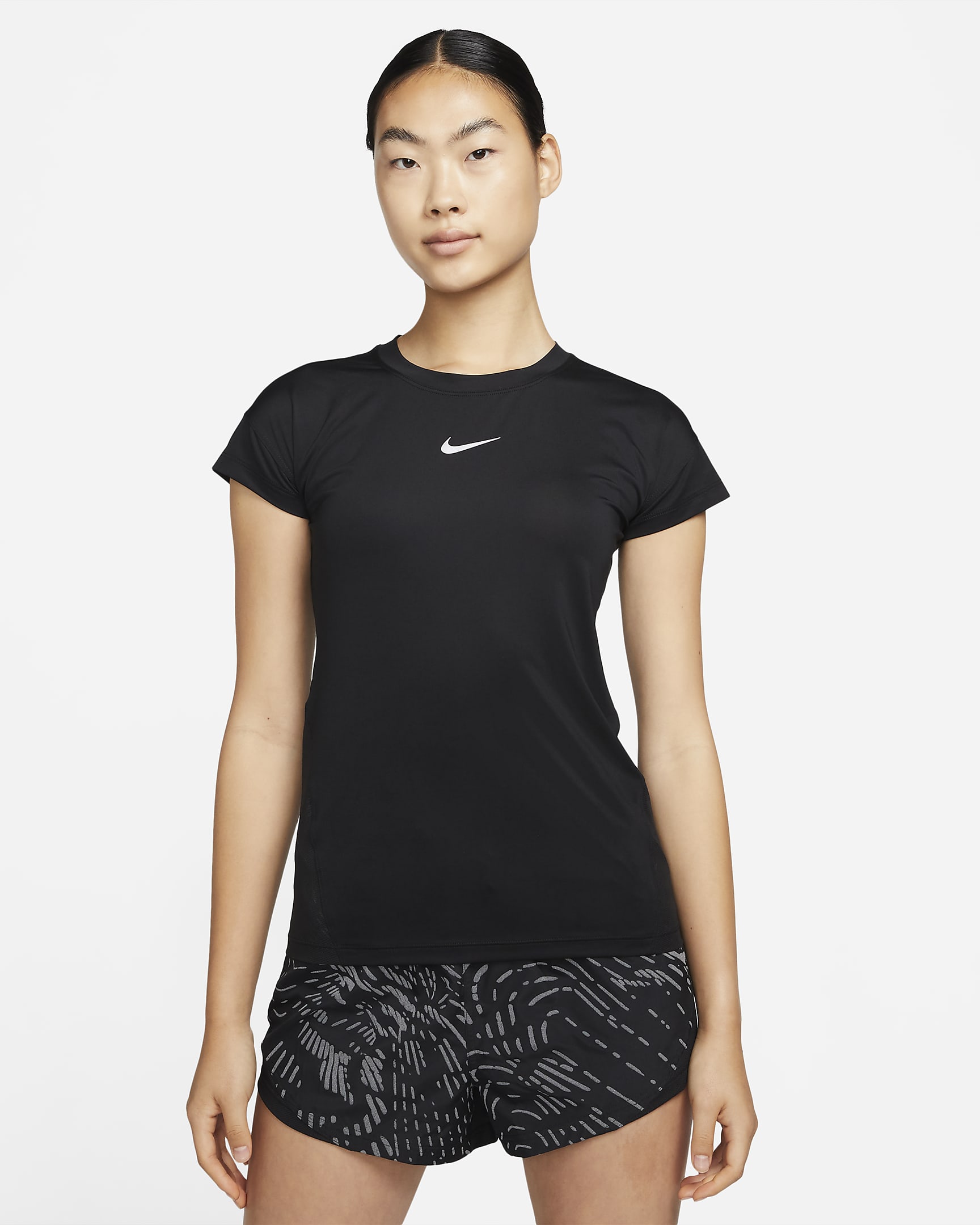Playera de running de manga corta para mujer Nike Dri-FIT Run Division - Negro/Naranja atómico